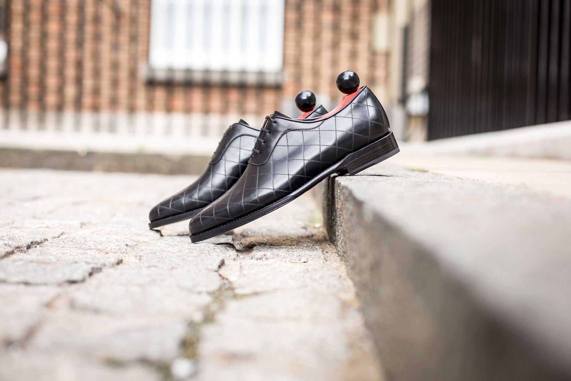 Spokane - Quilted Black Calf-Quilted Oxfords-J.FitzPatrick Footwear