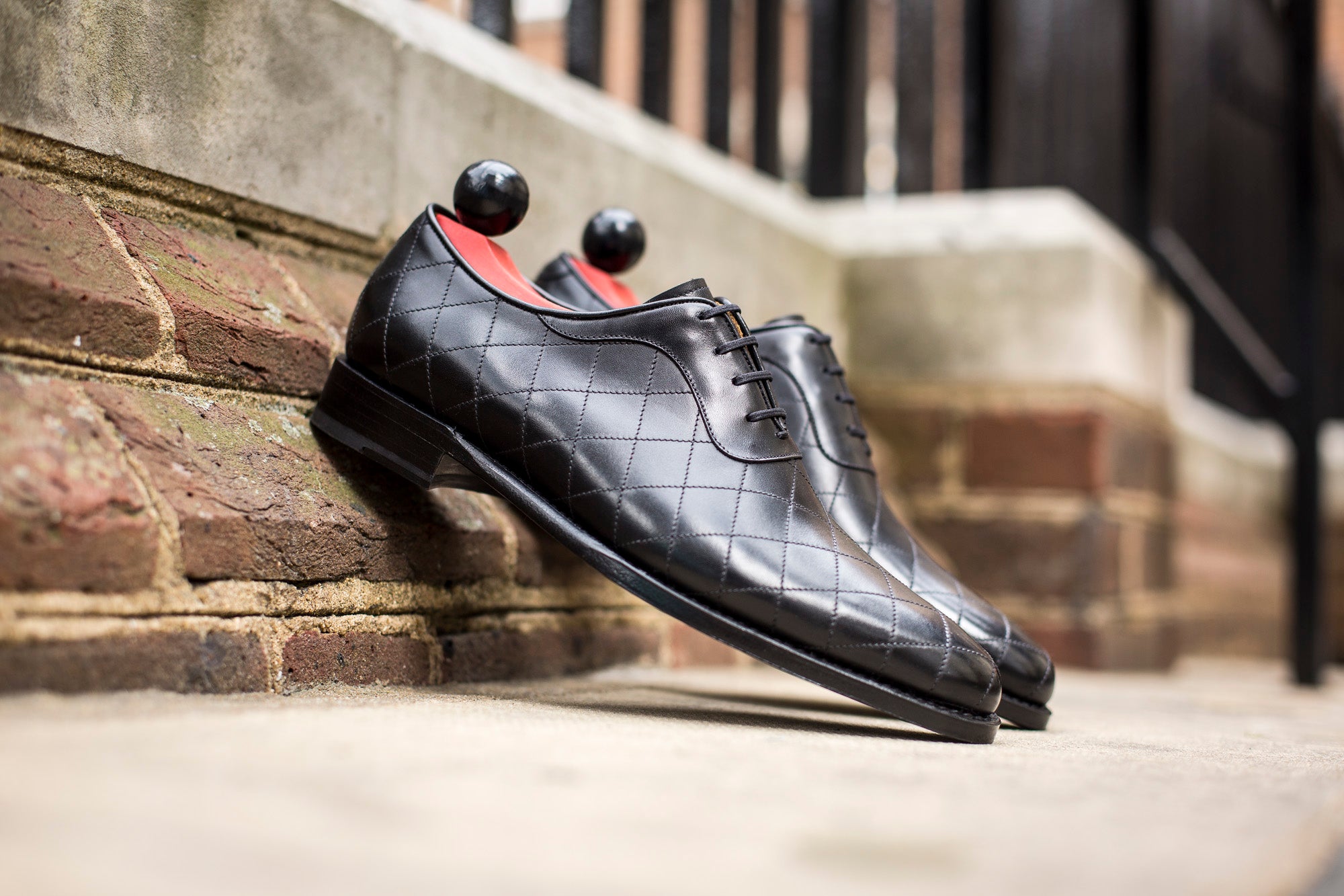 Spokane - Quilted Black Calf-Quilted Oxfords-J.FitzPatrick Footwear