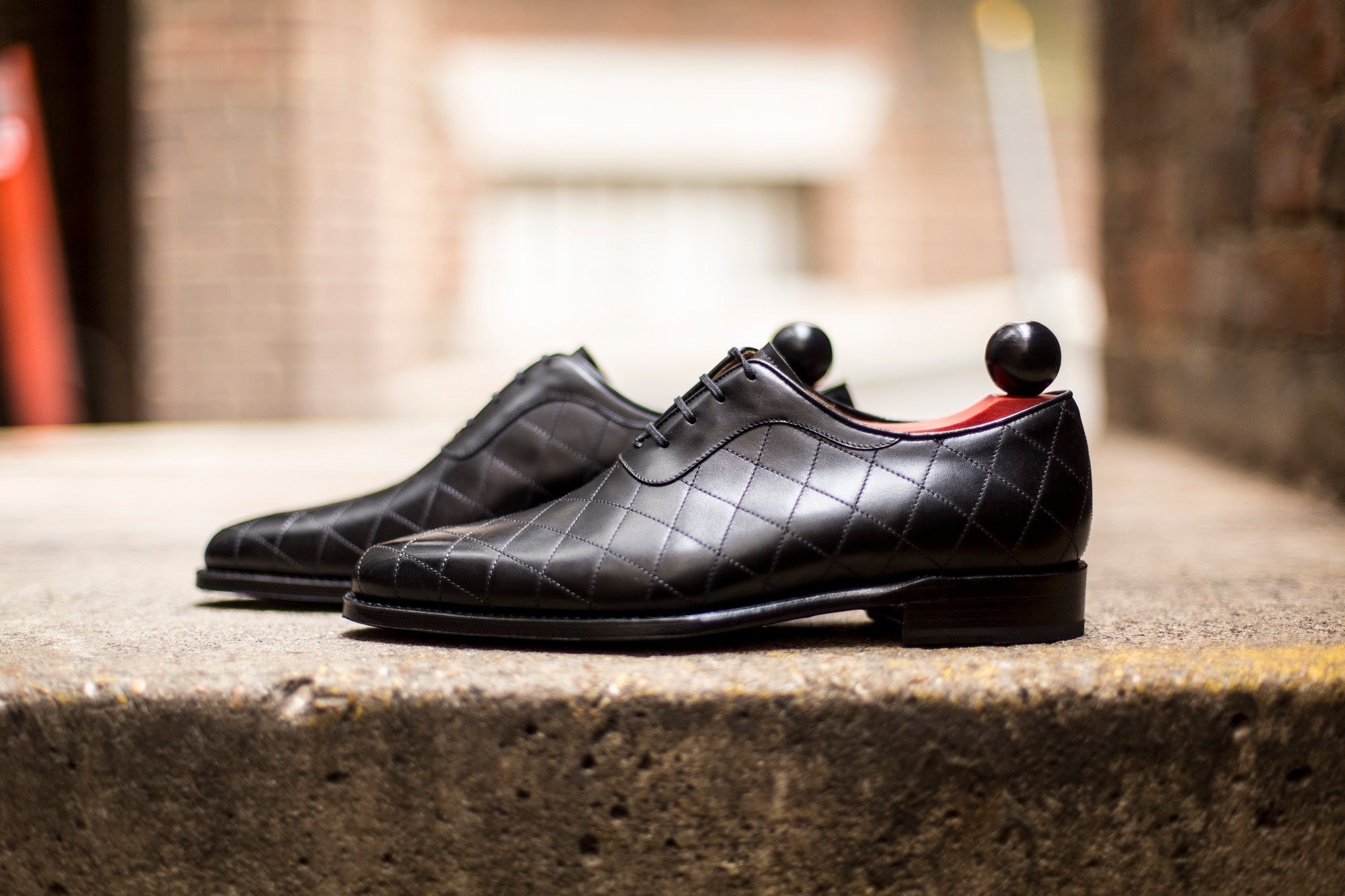Spokane - Quilted Black Calf-Quilted Oxfords-J.FitzPatrick Footwear