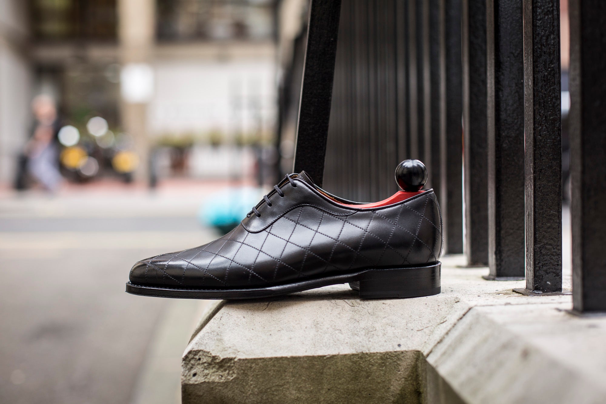 Spokane - Quilted Black Calf-Quilted Oxfords-J.FitzPatrick Footwear