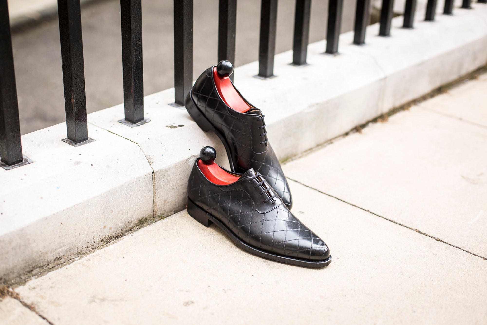 Spokane - Quilted Black Calf-Quilted Oxfords-J.FitzPatrick Footwear