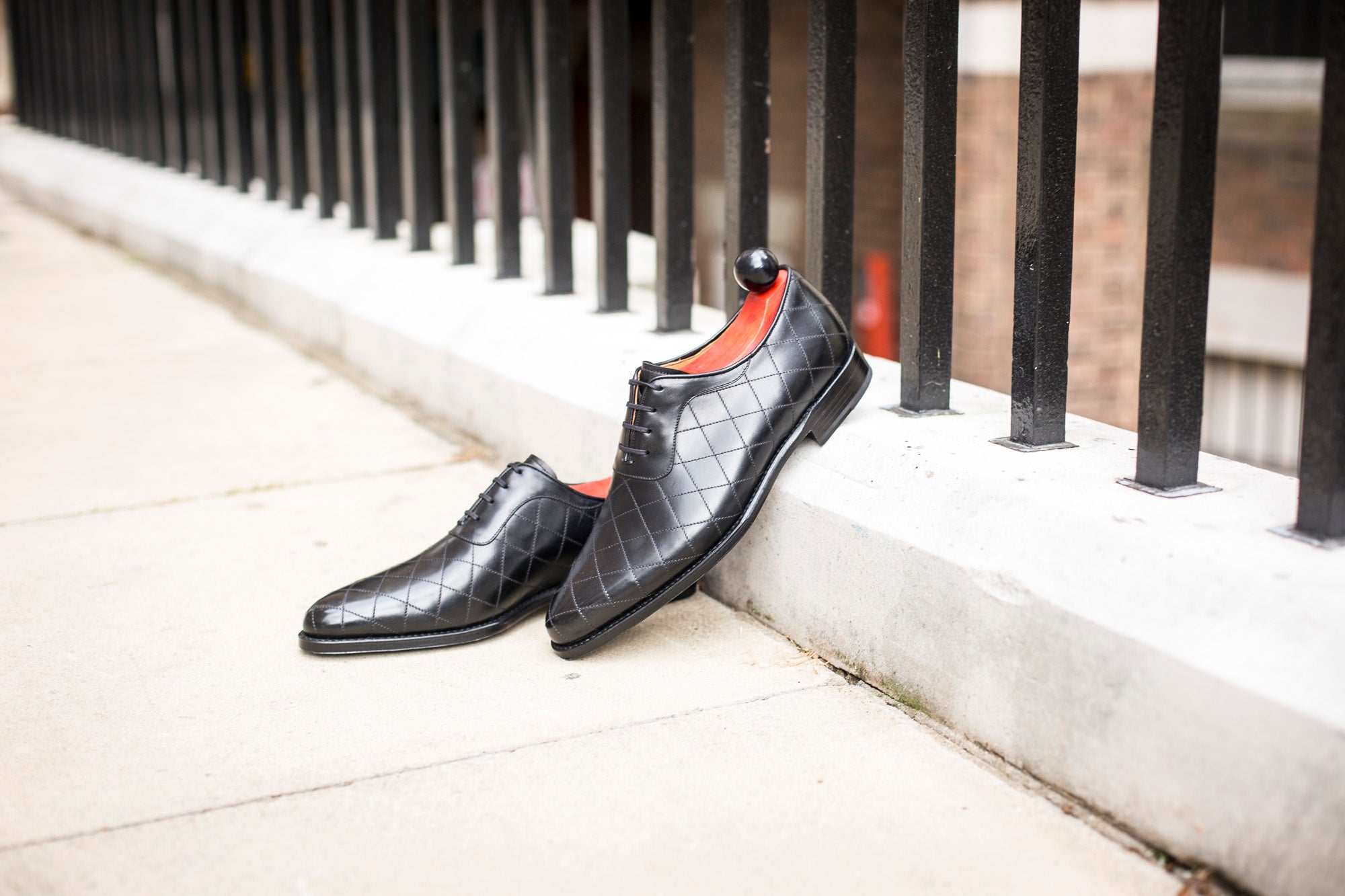 Spokane - Quilted Black Calf-Quilted Oxfords-J.FitzPatrick Footwear