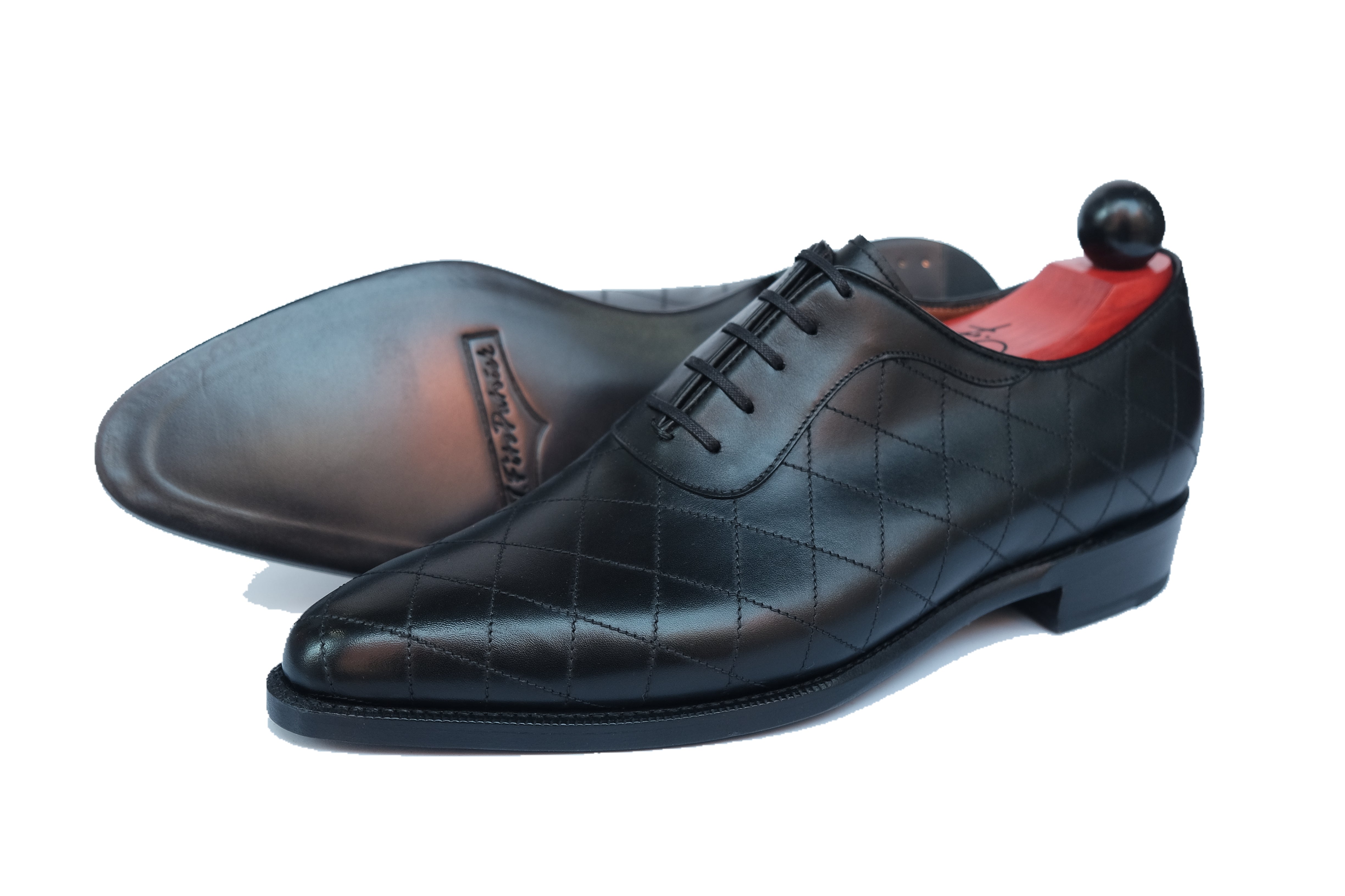 Spokane - Quilted Black Calf-Quilted Oxfords-J.FitzPatrick Footwear