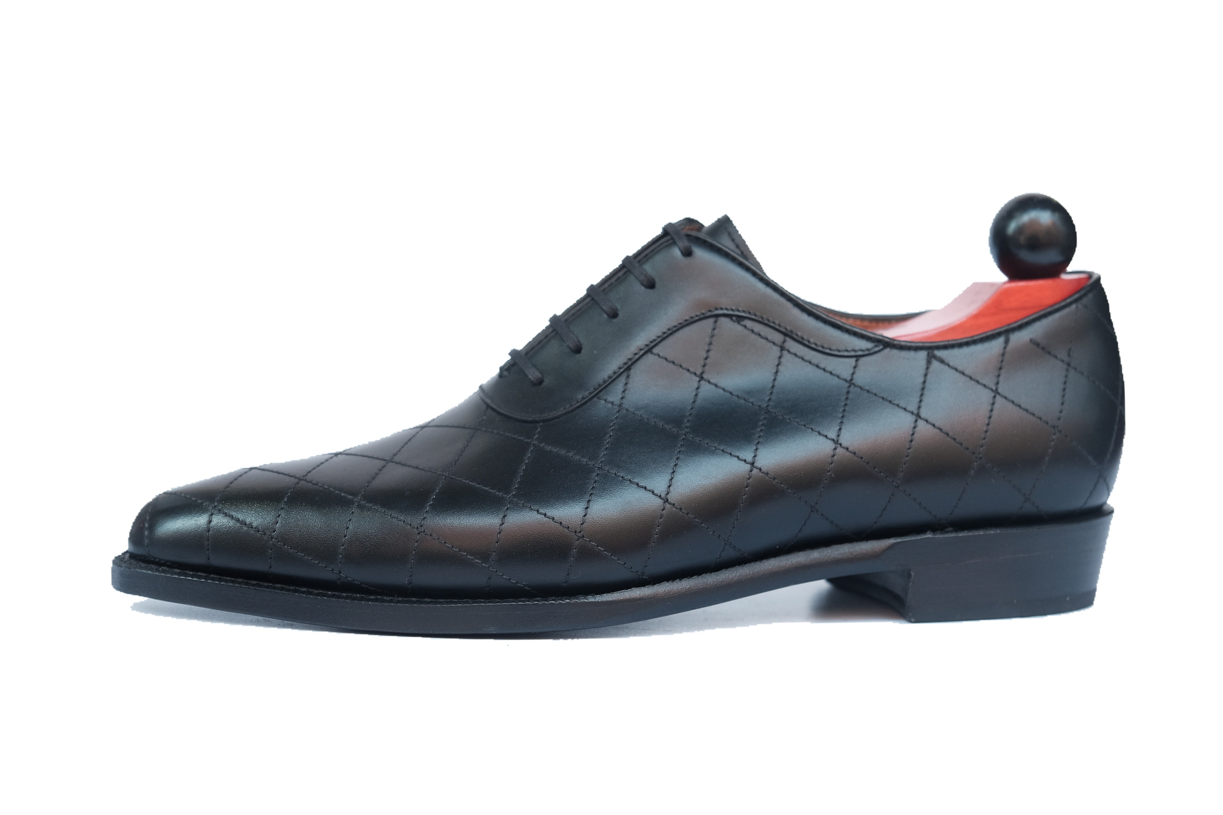 Spokane - Quilted Black Calf-Quilted Oxfords-J.FitzPatrick Footwear
