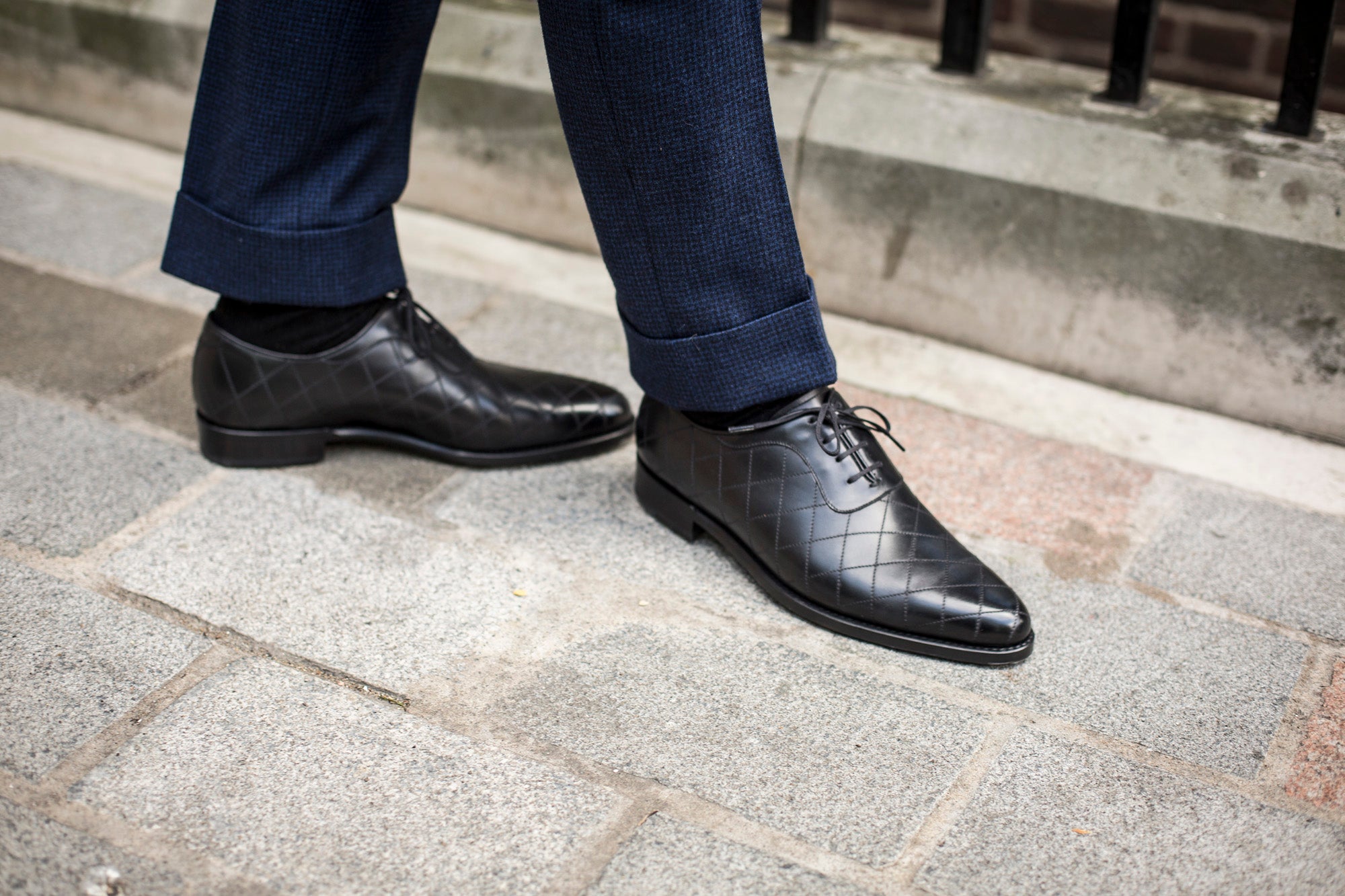 Spokane - Quilted Black Calf-Quilted Oxfords-J.FitzPatrick Footwear