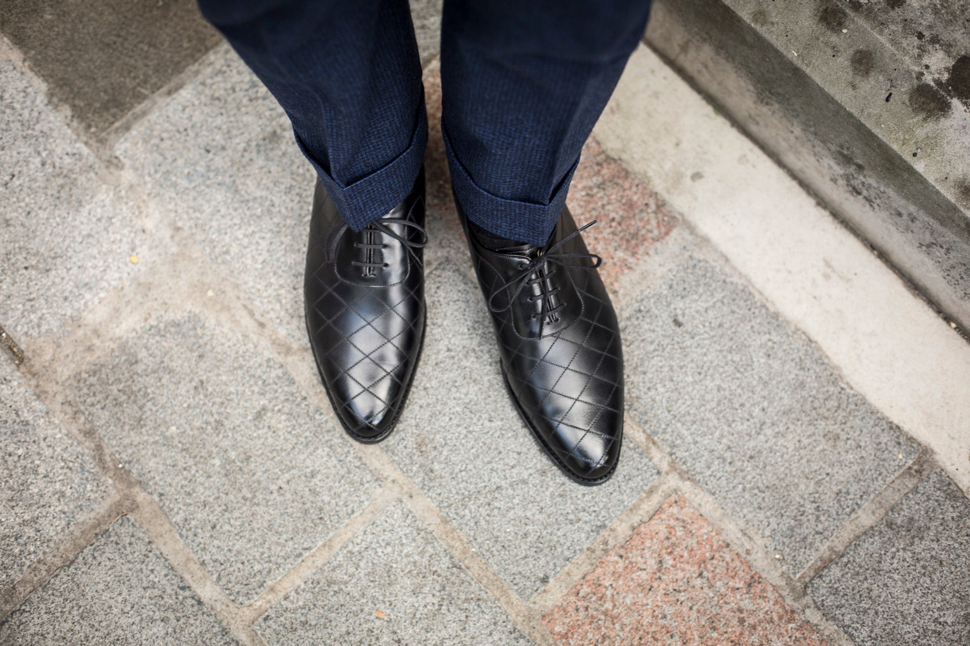 Spokane - Quilted Black Calf-Quilted Oxfords-J.FitzPatrick Footwear