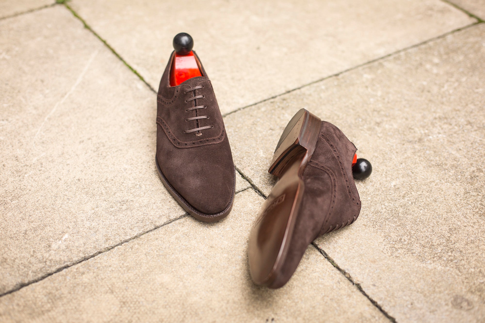 Stefano - MTO - Bitter Chocolate Suede - JKF Last - Single Leather Sole-Made To Order Saddle Shoe Spectator Oxfords-J.FitzPatrick Footwear