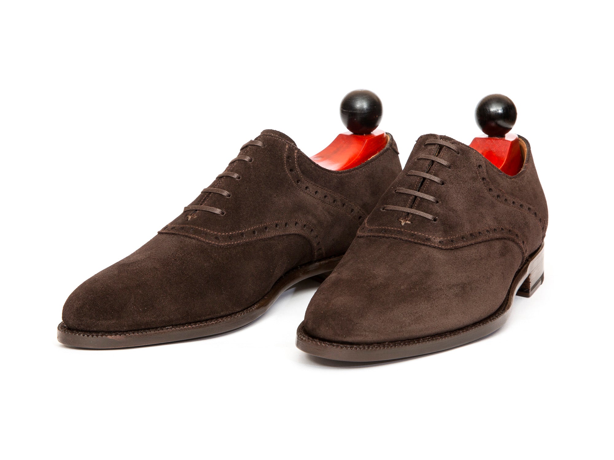 Stefano - MTO - Bitter Chocolate Suede - JKF Last - Single Leather Sole-Made To Order Saddle Shoe Spectator Oxfords-J.FitzPatrick Footwear