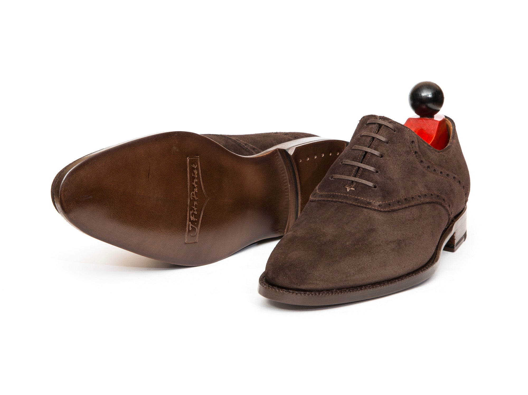 Stefano - MTO - Bitter Chocolate Suede - JKF Last - Single Leather Sole-Made To Order Saddle Shoe Spectator Oxfords-J.FitzPatrick Footwear