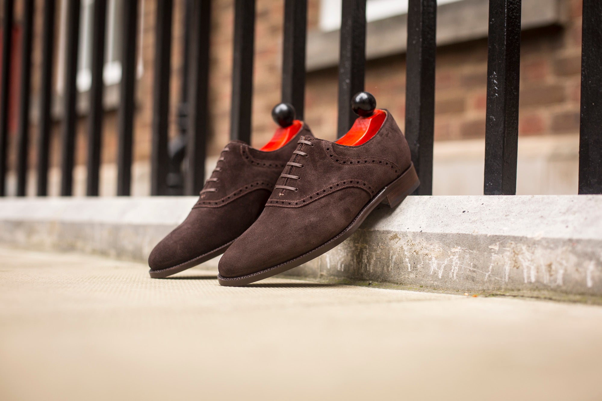 Stefano - MTO - Bitter Chocolate Suede - JKF Last - Single Leather Sole-Made To Order Saddle Shoe Spectator Oxfords-J.FitzPatrick Footwear
