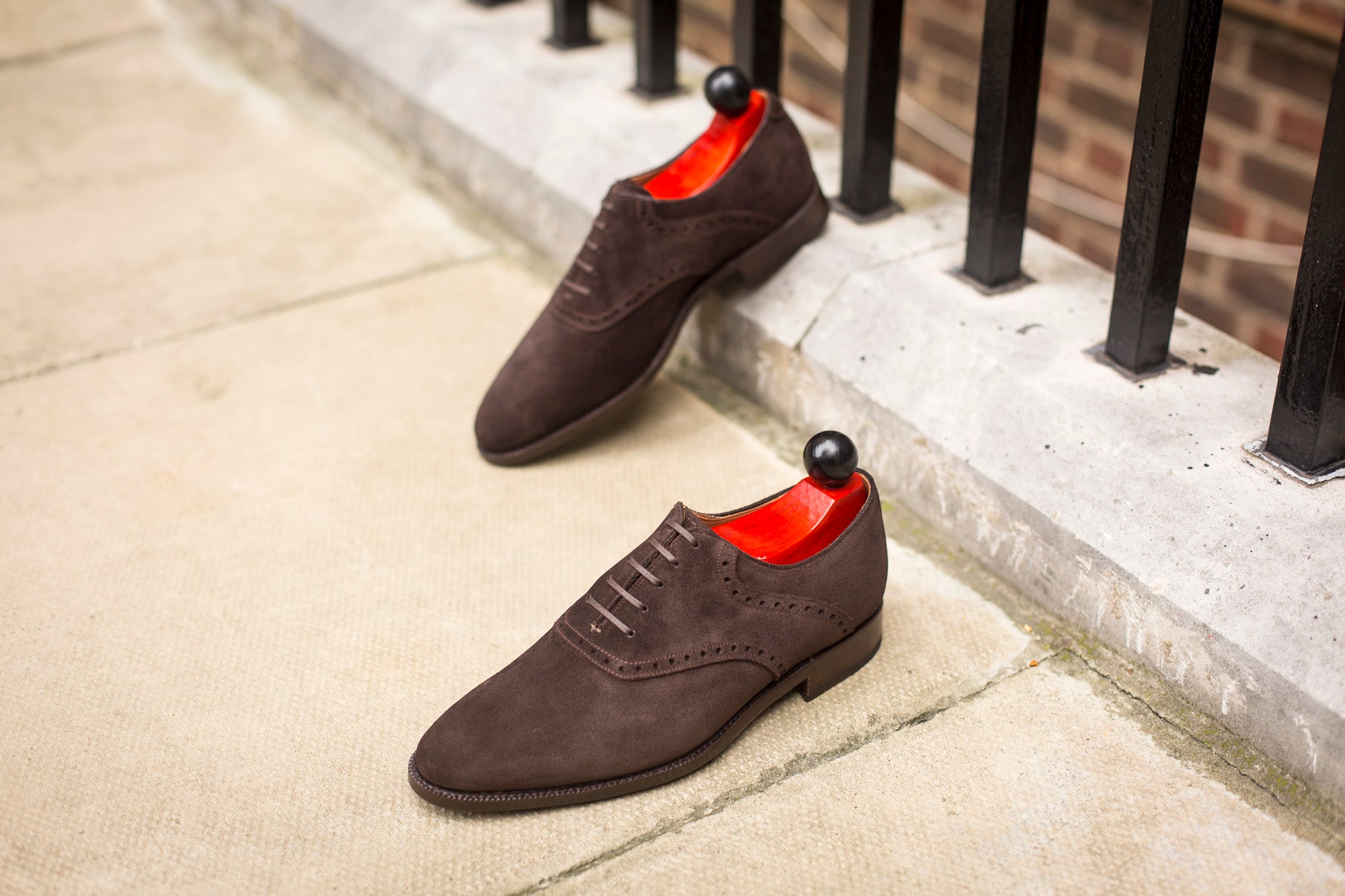 Stefano - MTO - Bitter Chocolate Suede - JKF Last - Single Leather Sole-Made To Order Saddle Shoe Spectator Oxfords-J.FitzPatrick Footwear