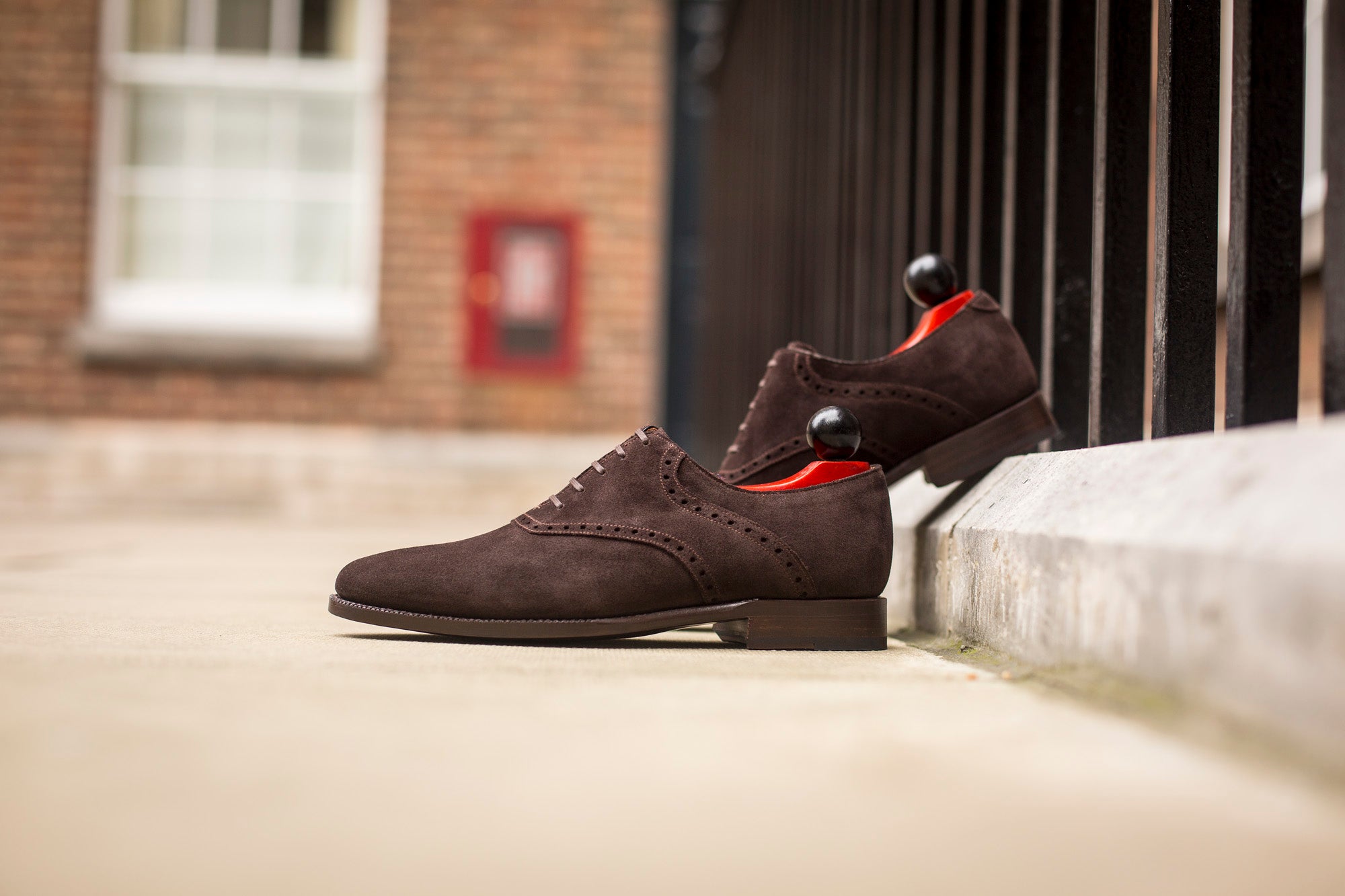 Stefano - MTO - Bitter Chocolate Suede - JKF Last - Single Leather Sole-Made To Order Saddle Shoe Spectator Oxfords-J.FitzPatrick Footwear