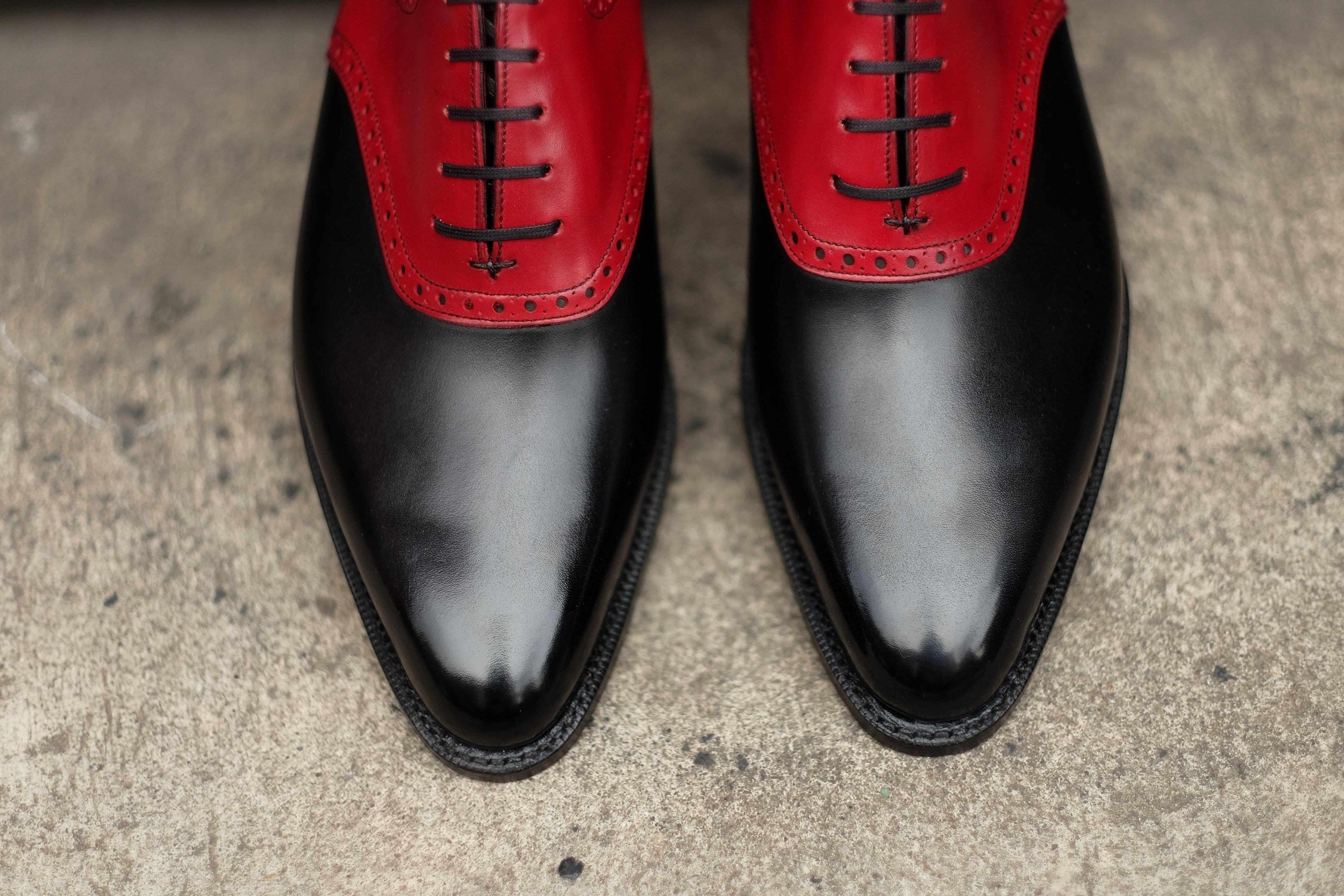 Stefano Redux - Black Calf / Red Calf-Saddle Shoe Oxfords-J.FitzPatrick Footwear