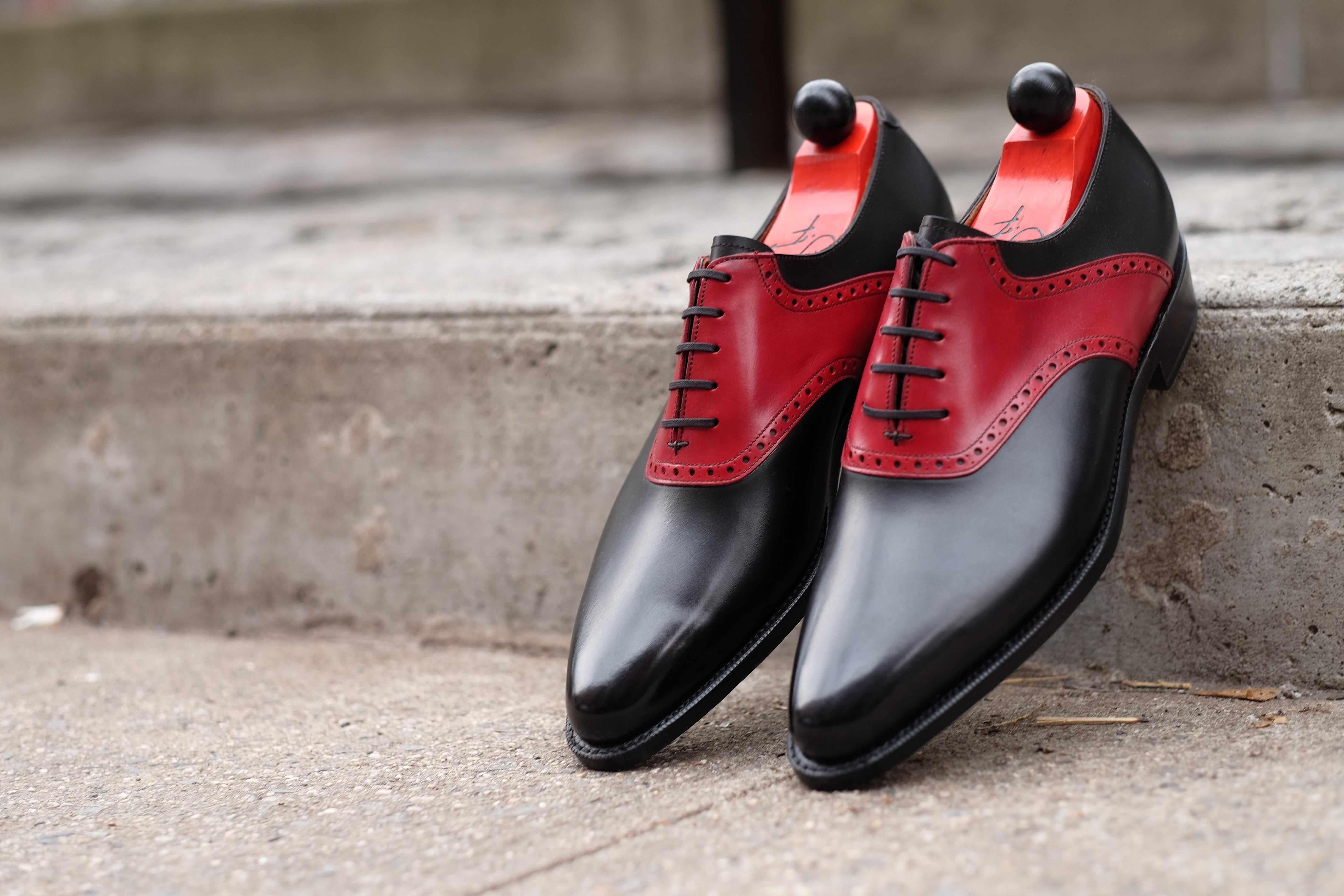 Stefano Redux - Black Calf / Red Calf-Saddle Shoe Oxfords-J.FitzPatrick Footwear