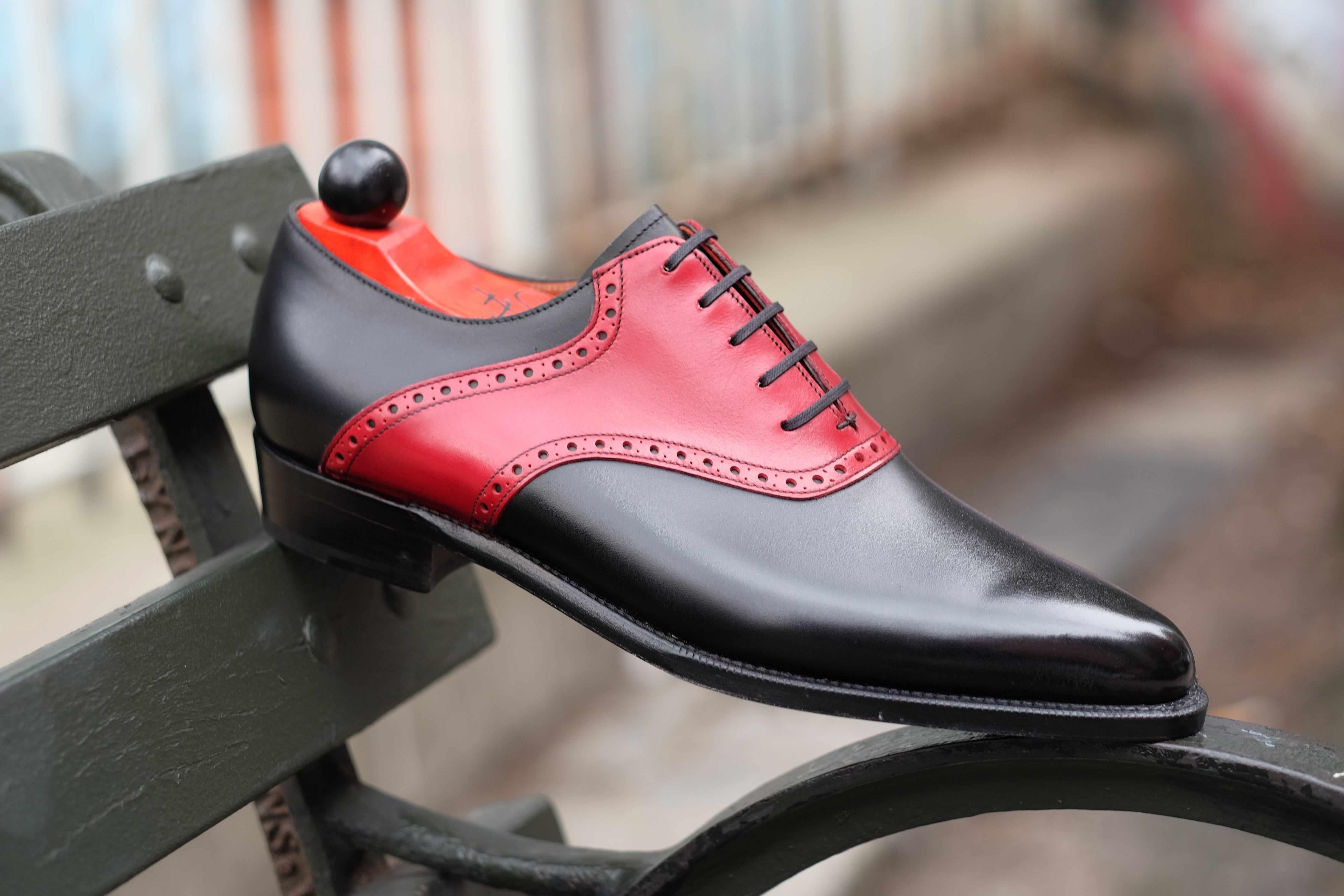 Stefano Redux - Black Calf / Red Calf-Saddle Shoe Oxfords-J.FitzPatrick Footwear