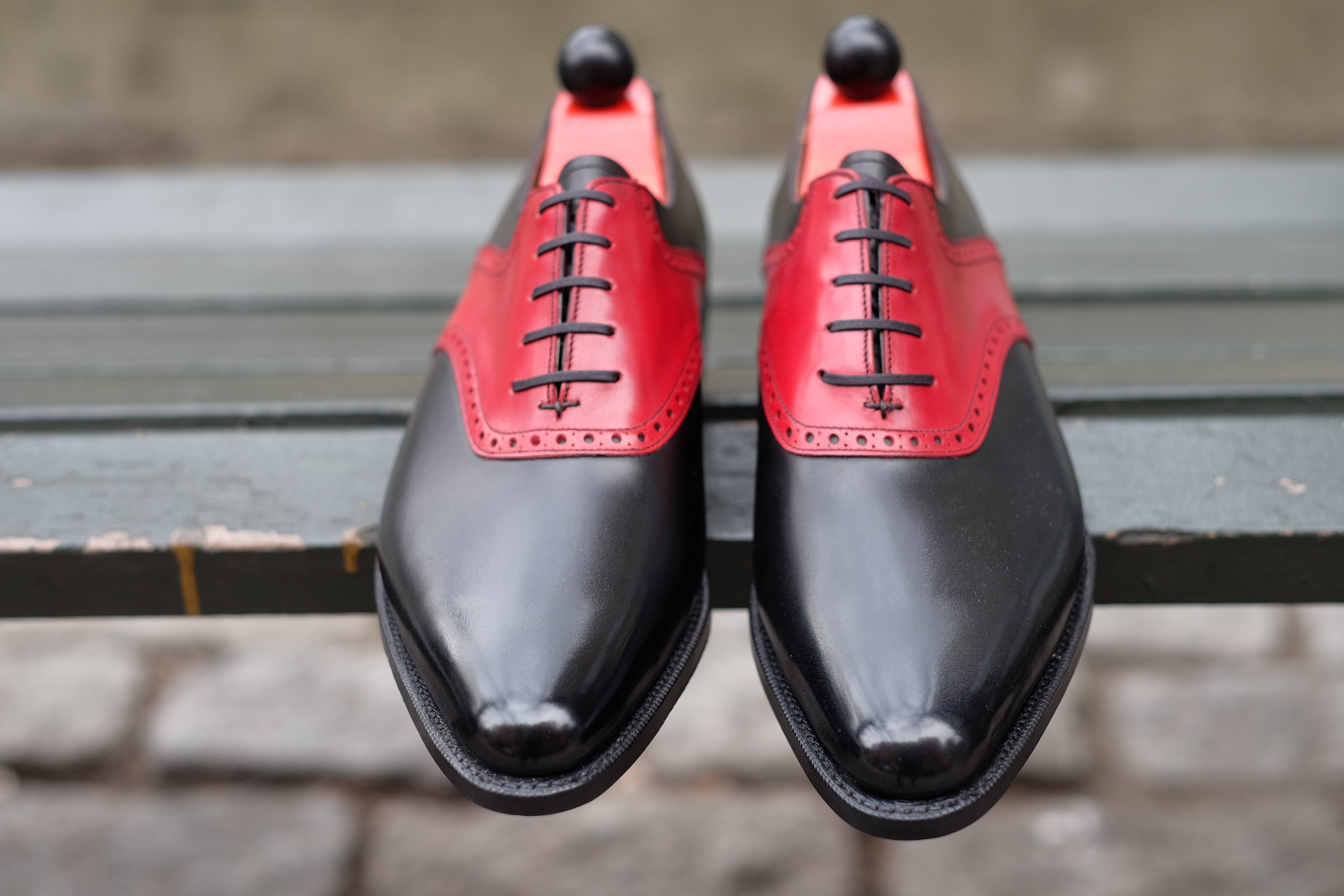Stefano Redux - Black Calf / Red Calf-Saddle Shoe Oxfords-J.FitzPatrick Footwear