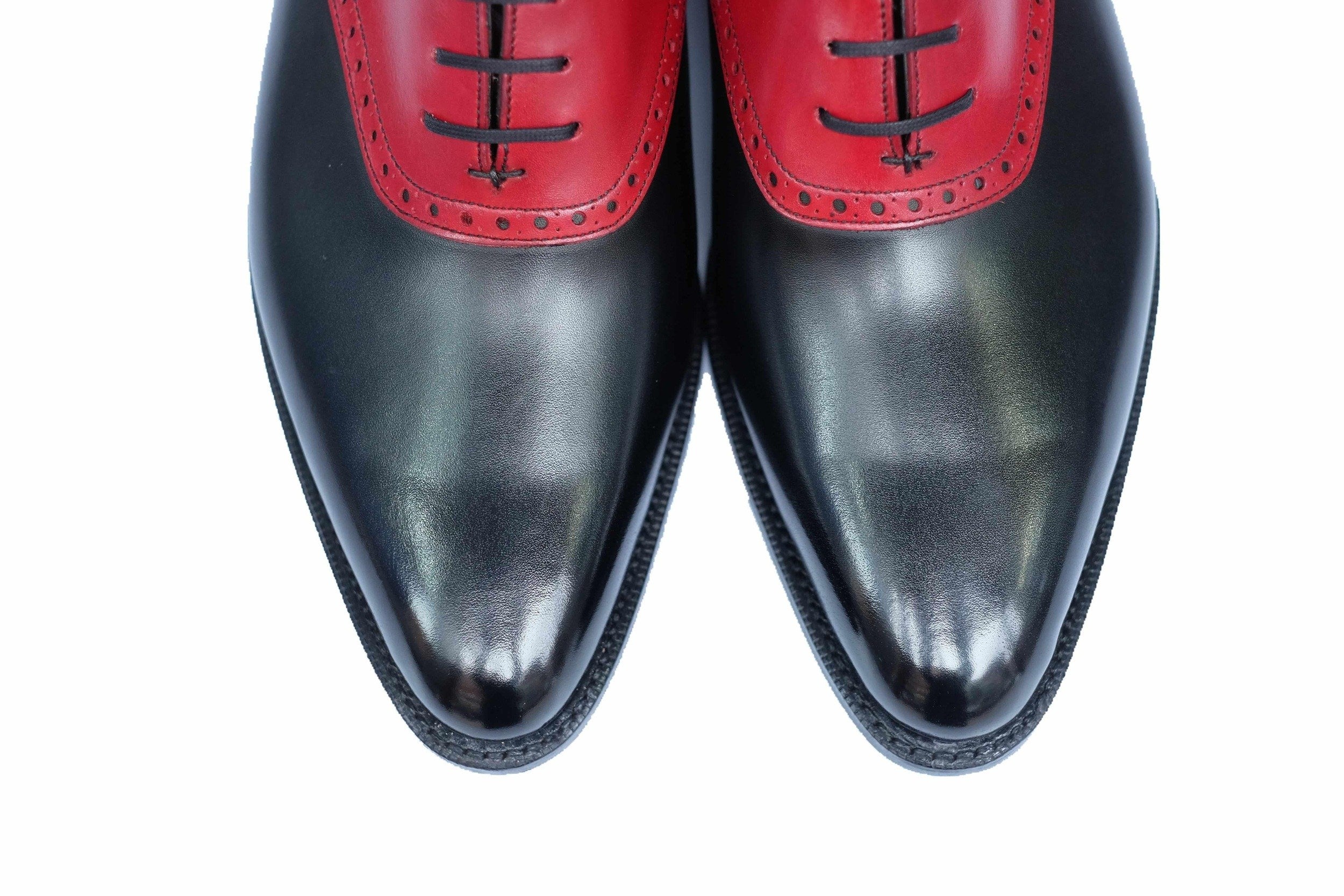 Stefano Redux - Black Calf / Red Calf-Saddle Shoe Oxfords-J.FitzPatrick Footwear