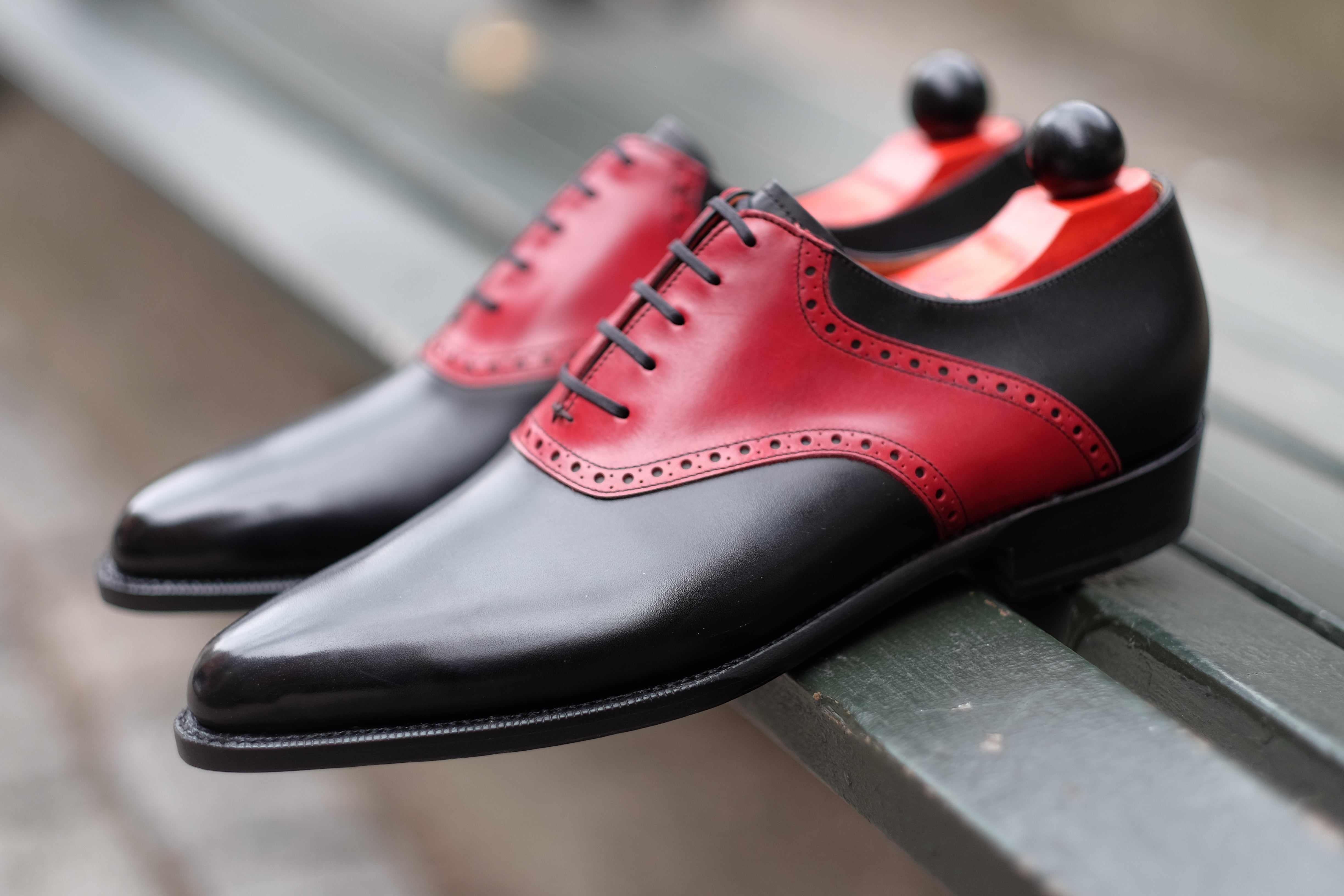Stefano Redux - Black Calf / Red Calf-Saddle Shoe Oxfords-J.FitzPatrick Footwear