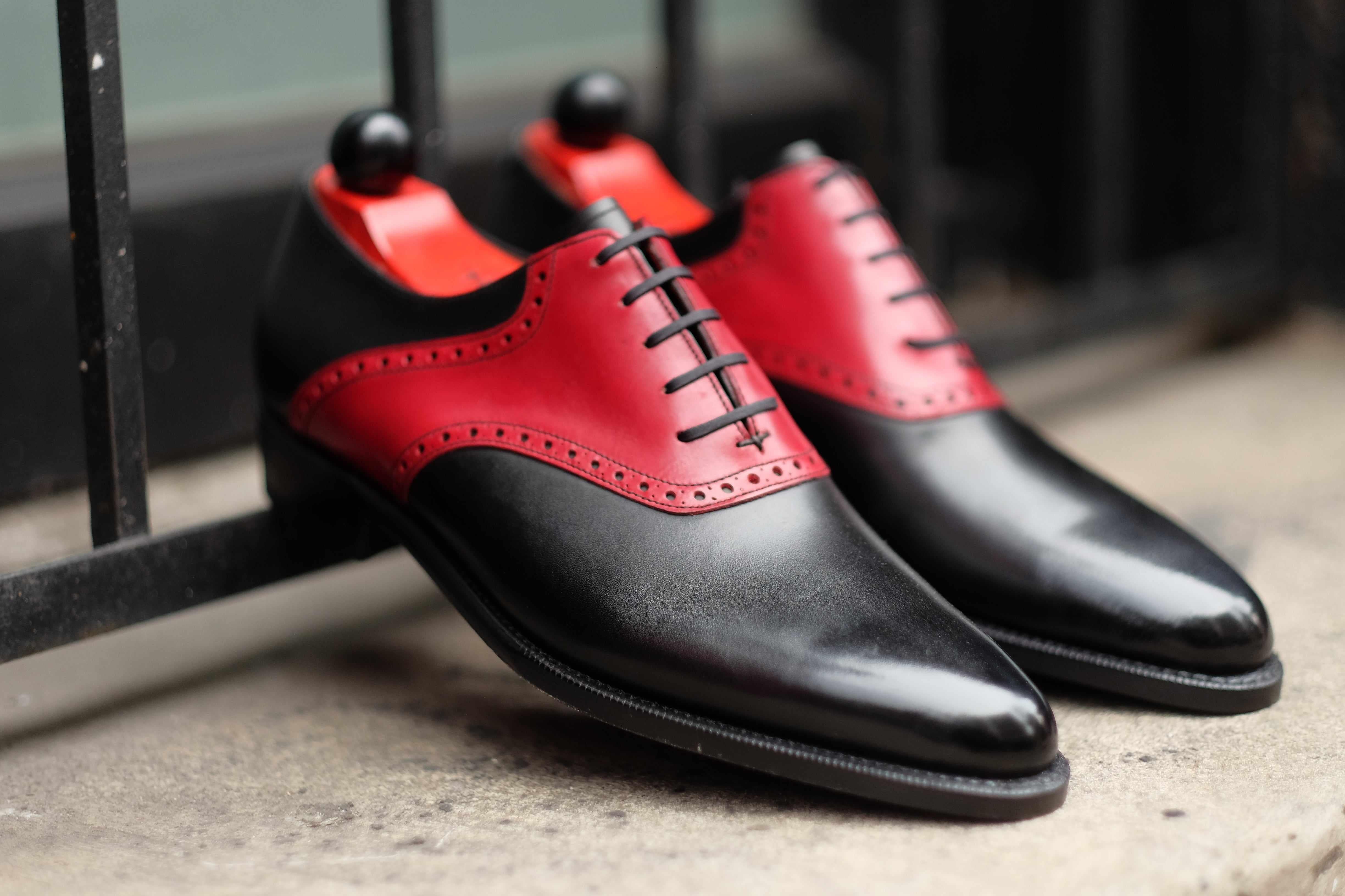 Stefano Redux - Black Calf / Red Calf-Saddle Shoe Oxfords-J.FitzPatrick Footwear