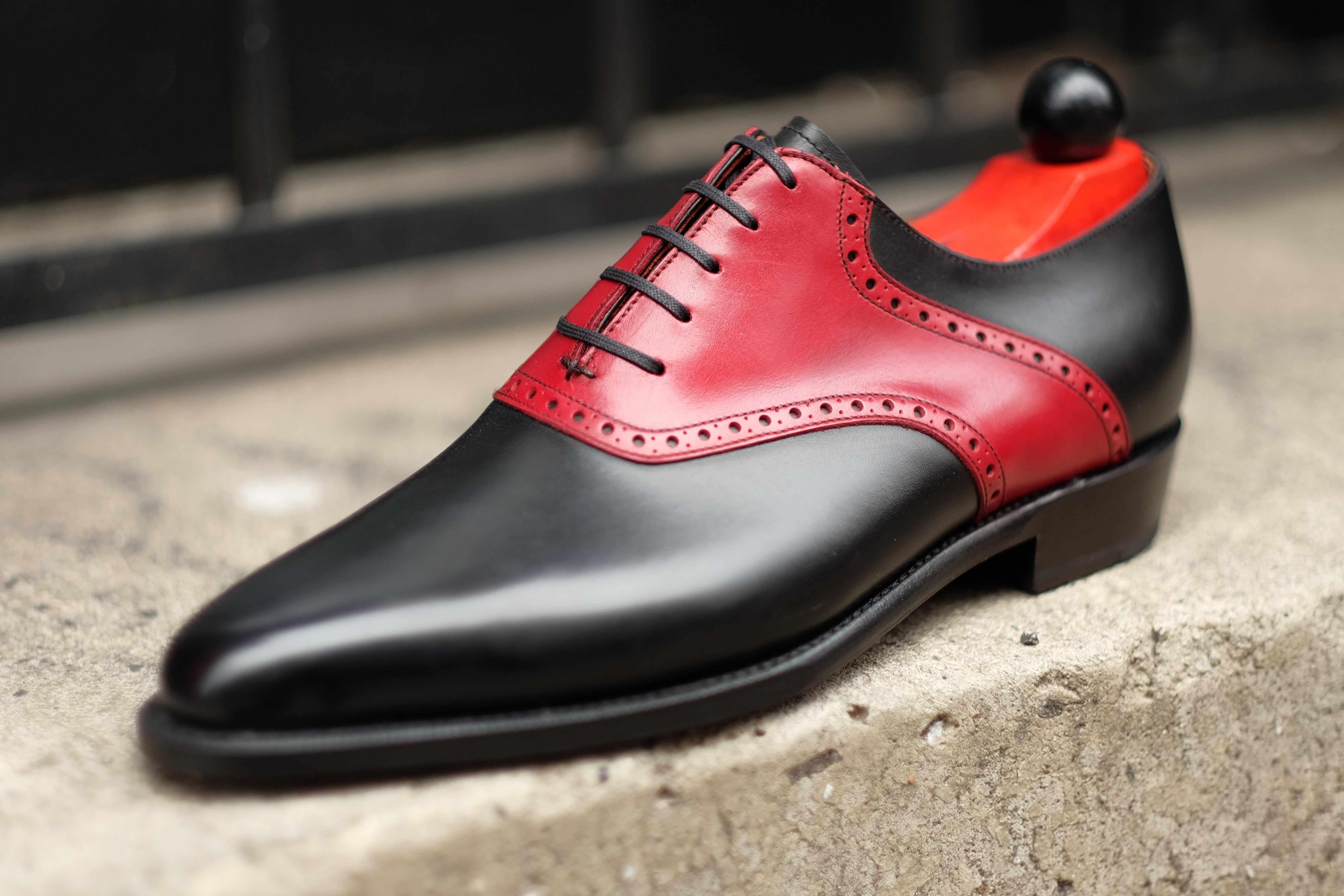Stefano Redux - Black Calf / Red Calf-Saddle Shoe Oxfords-J.FitzPatrick Footwear
