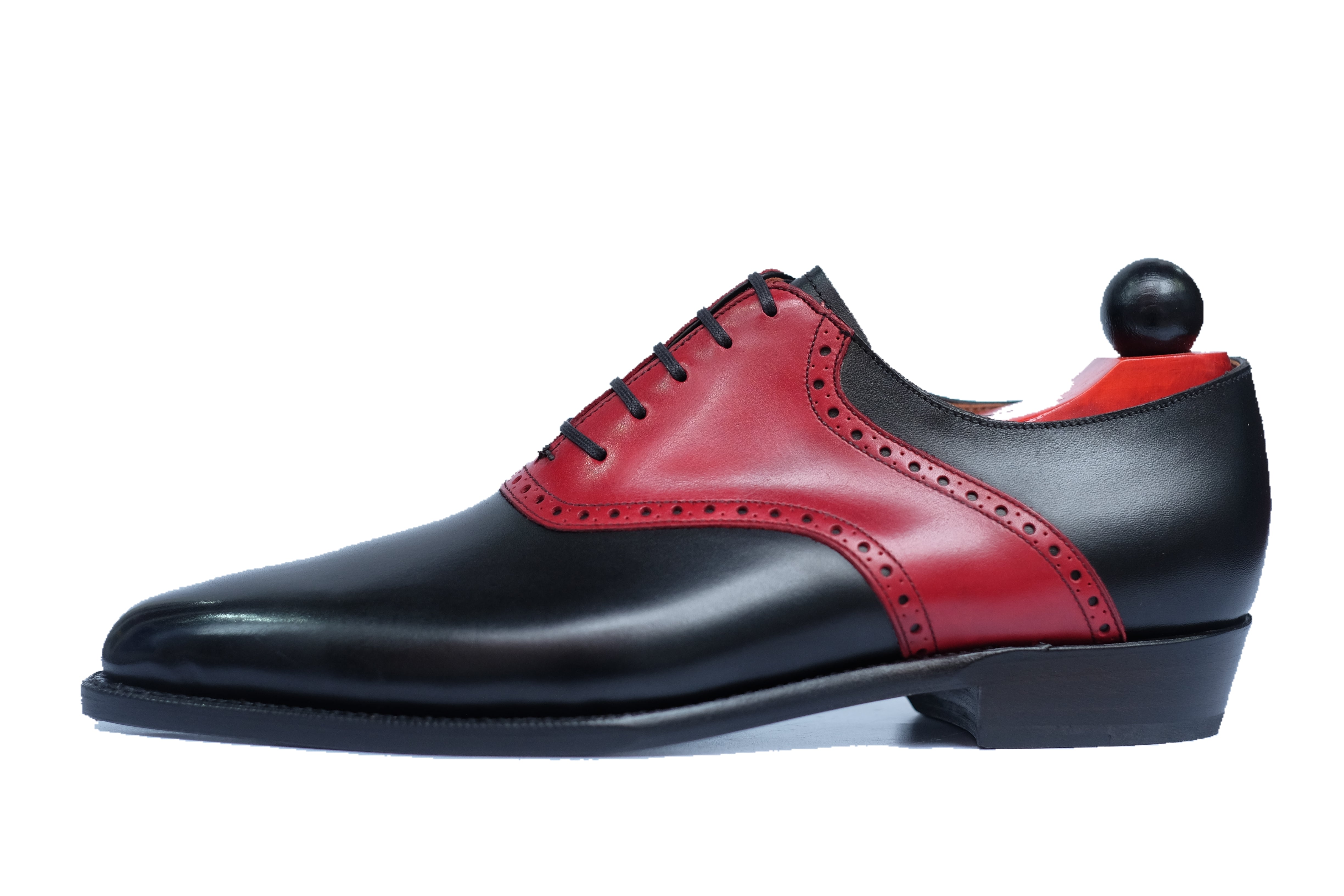 Stefano Redux - Black Calf / Red Calf-Saddle Shoe Oxfords-J.FitzPatrick Footwear