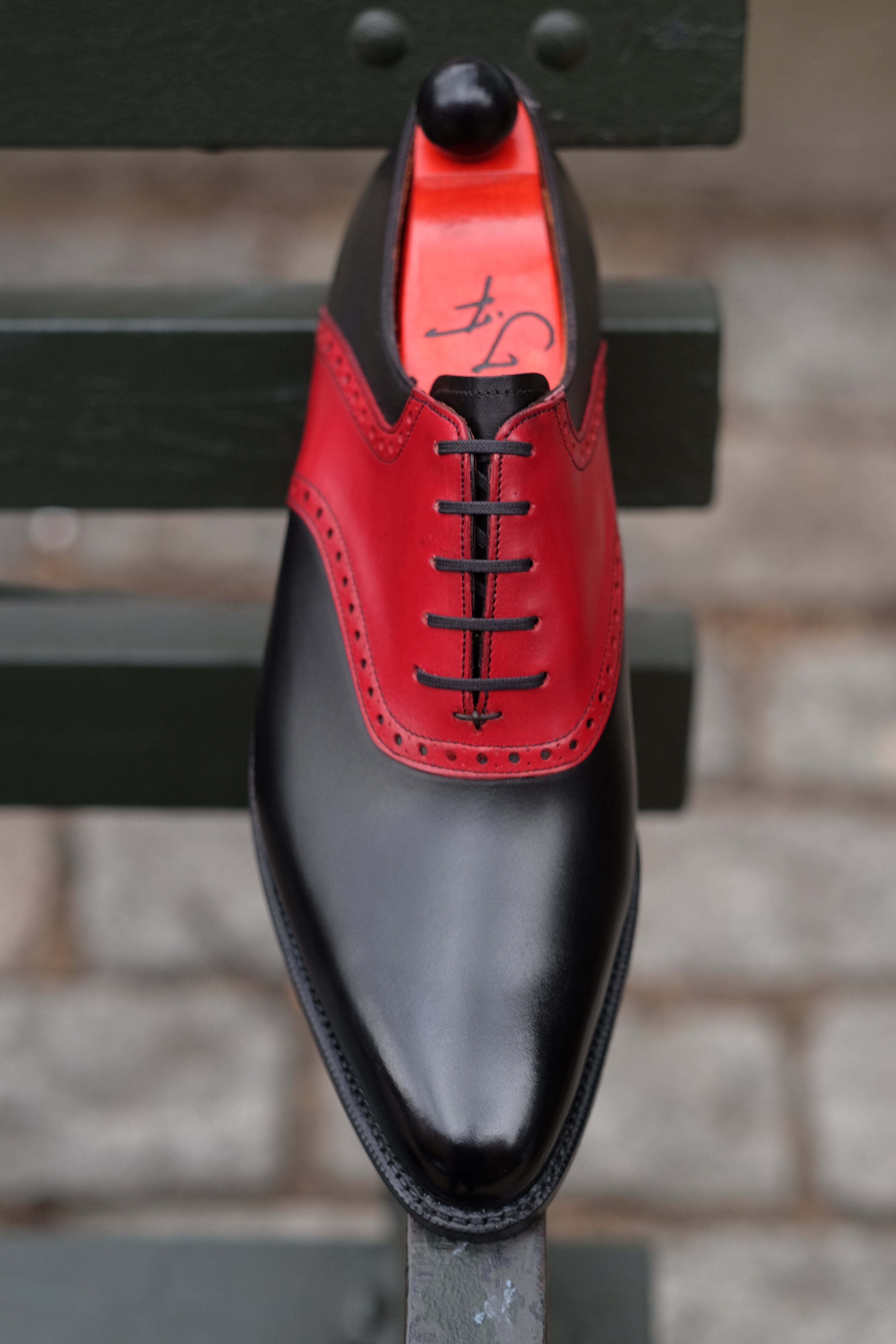 Stefano Redux - Black Calf / Red Calf-Saddle Shoe Oxfords-J.FitzPatrick Footwear