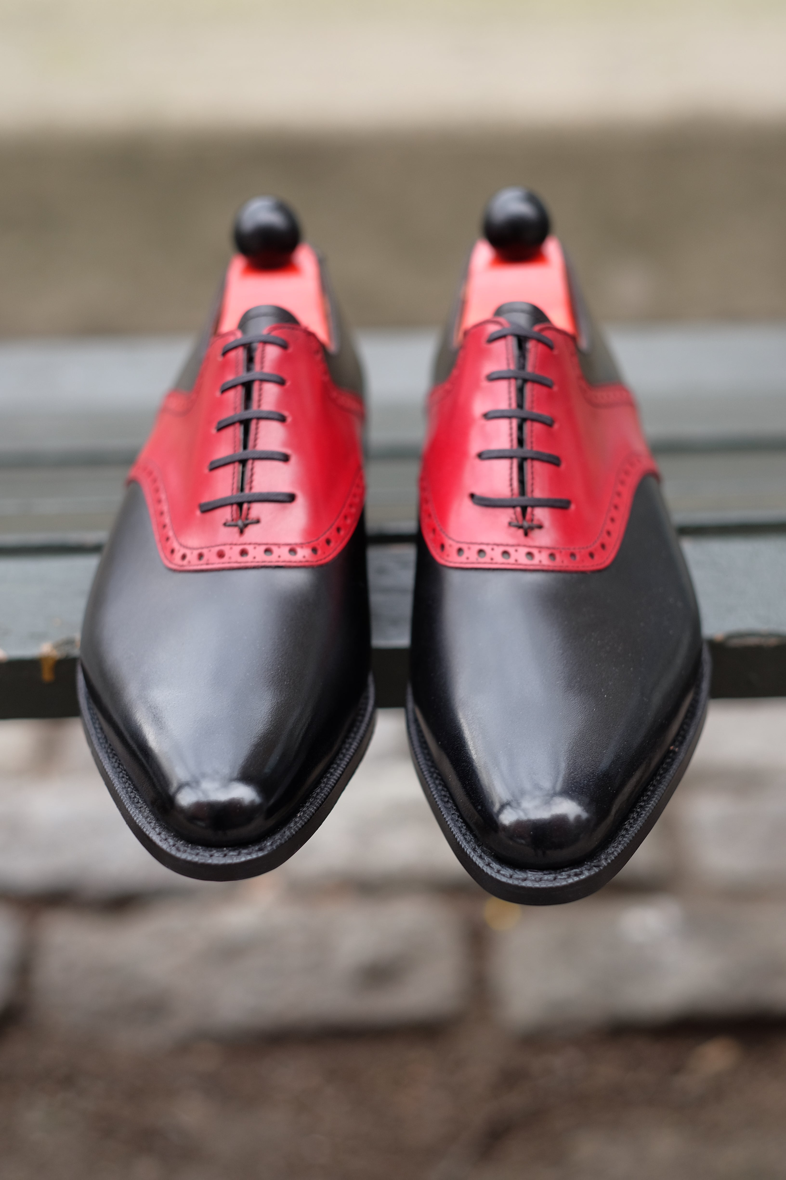 Stefano Redux - Black Calf / Red Calf-Saddle Shoe Oxfords-J.FitzPatrick Footwear