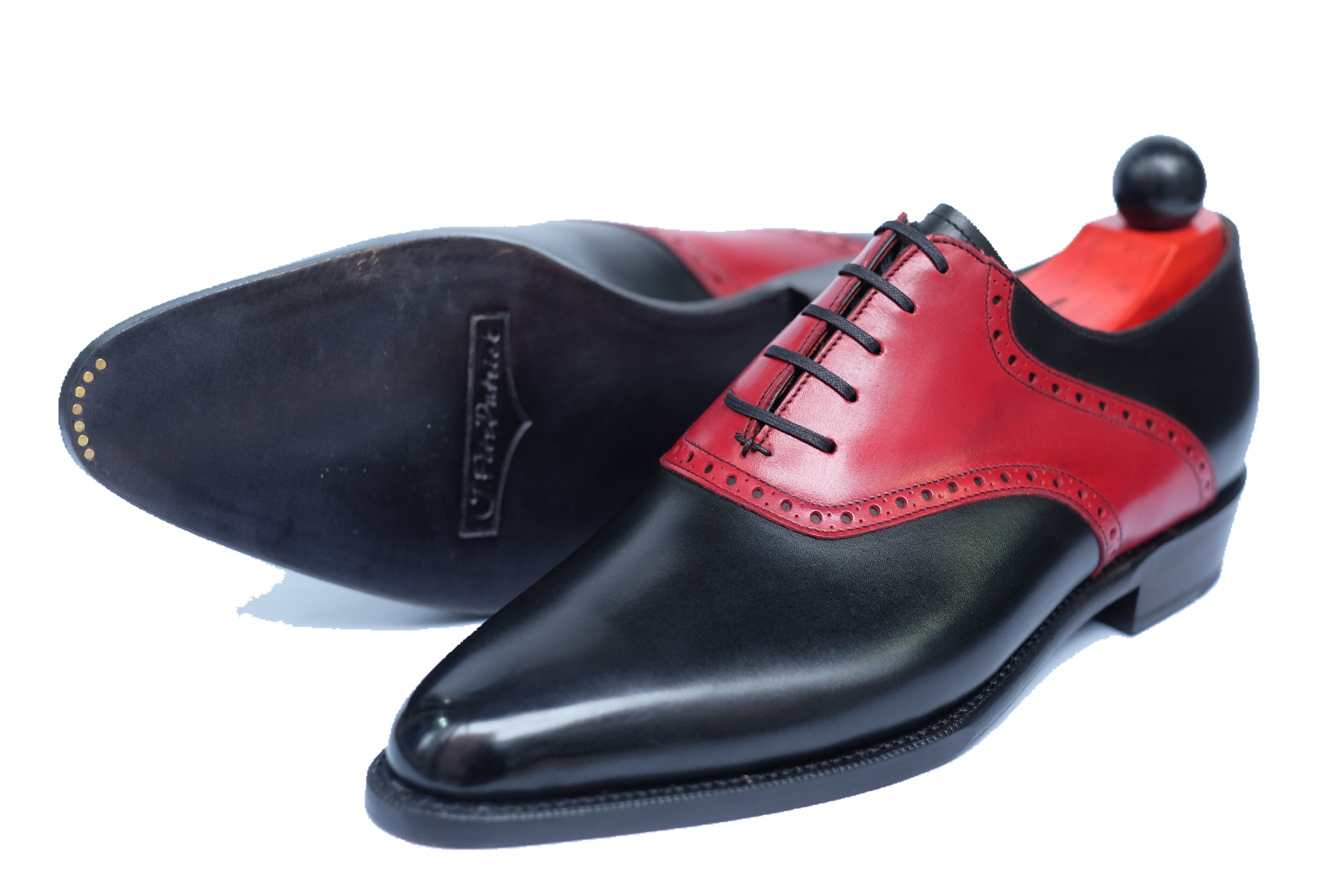 Stefano Redux - Black Calf / Red Calf-Saddle Shoe Oxfords-J.FitzPatrick Footwear
