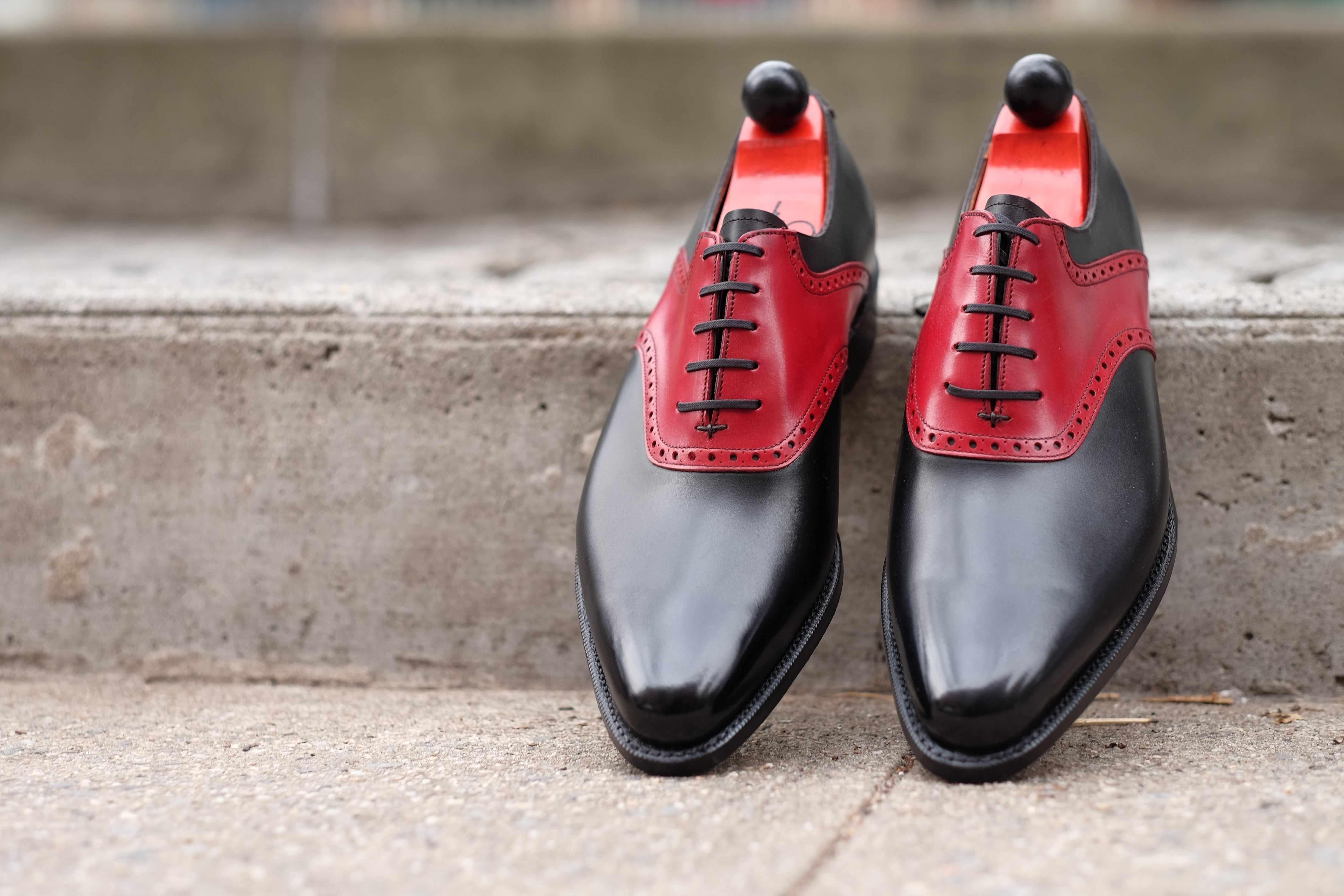 Stefano Redux - Black Calf / Red Calf-Saddle Shoe Oxfords-J.FitzPatrick Footwear