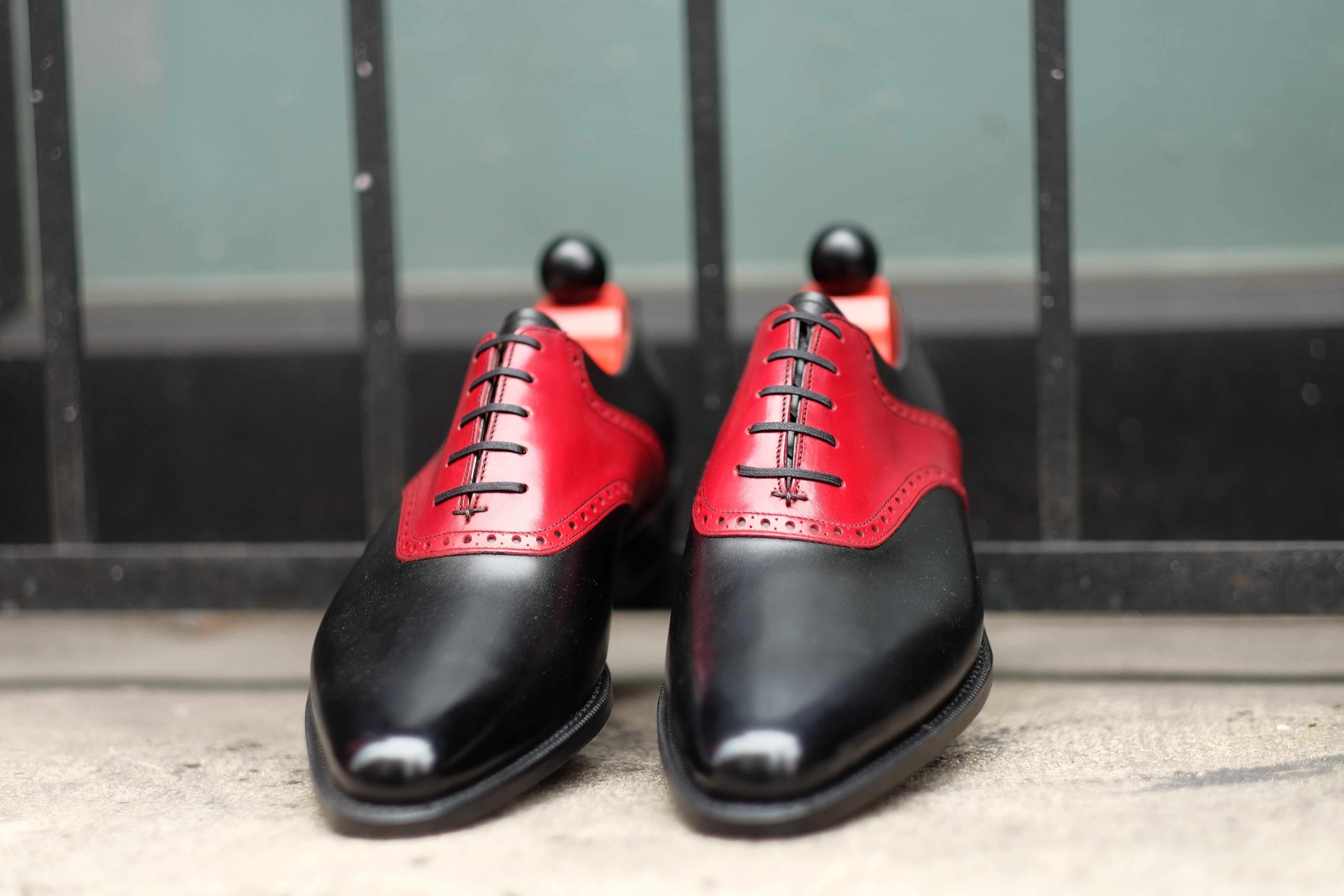 Stefano Redux - Black Calf / Red Calf-Saddle Shoe Oxfords-J.FitzPatrick Footwear