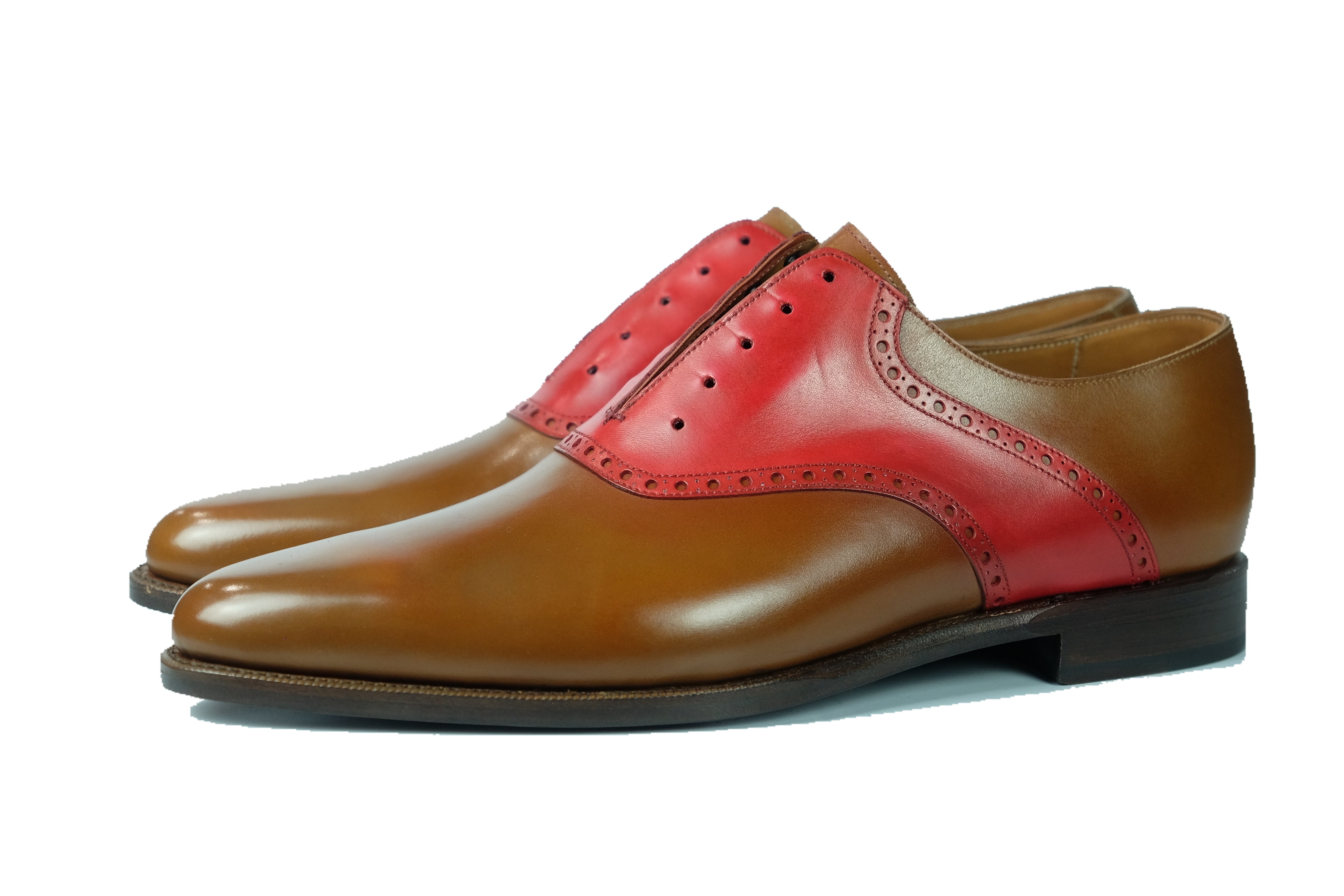 Stefano Redux - MTO - Maple Calf / Red Calf - JKF Last - Single Leather Sole-Made To Order Saddle Shoe Spectator Oxfords-J.FitzPatrick Footwear