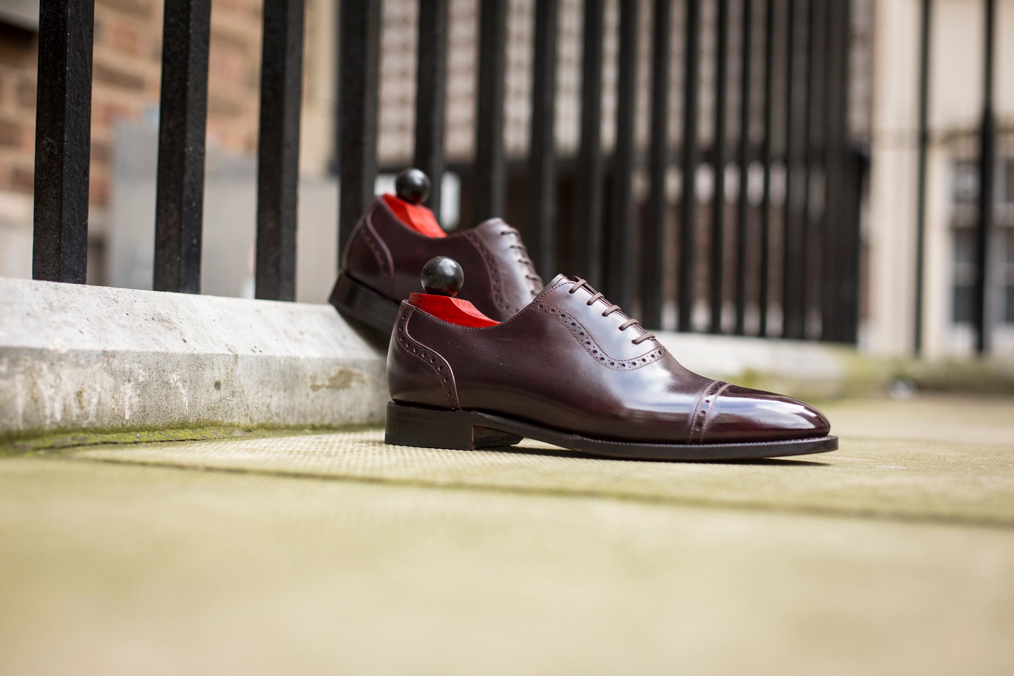 Sunnyside - MTO - Plum Museum Calf - TMG Last - Single Leather Sole-Made To Order Captoe Cap Toe Brogue Oxfords-J.FitzPatrick Footwear