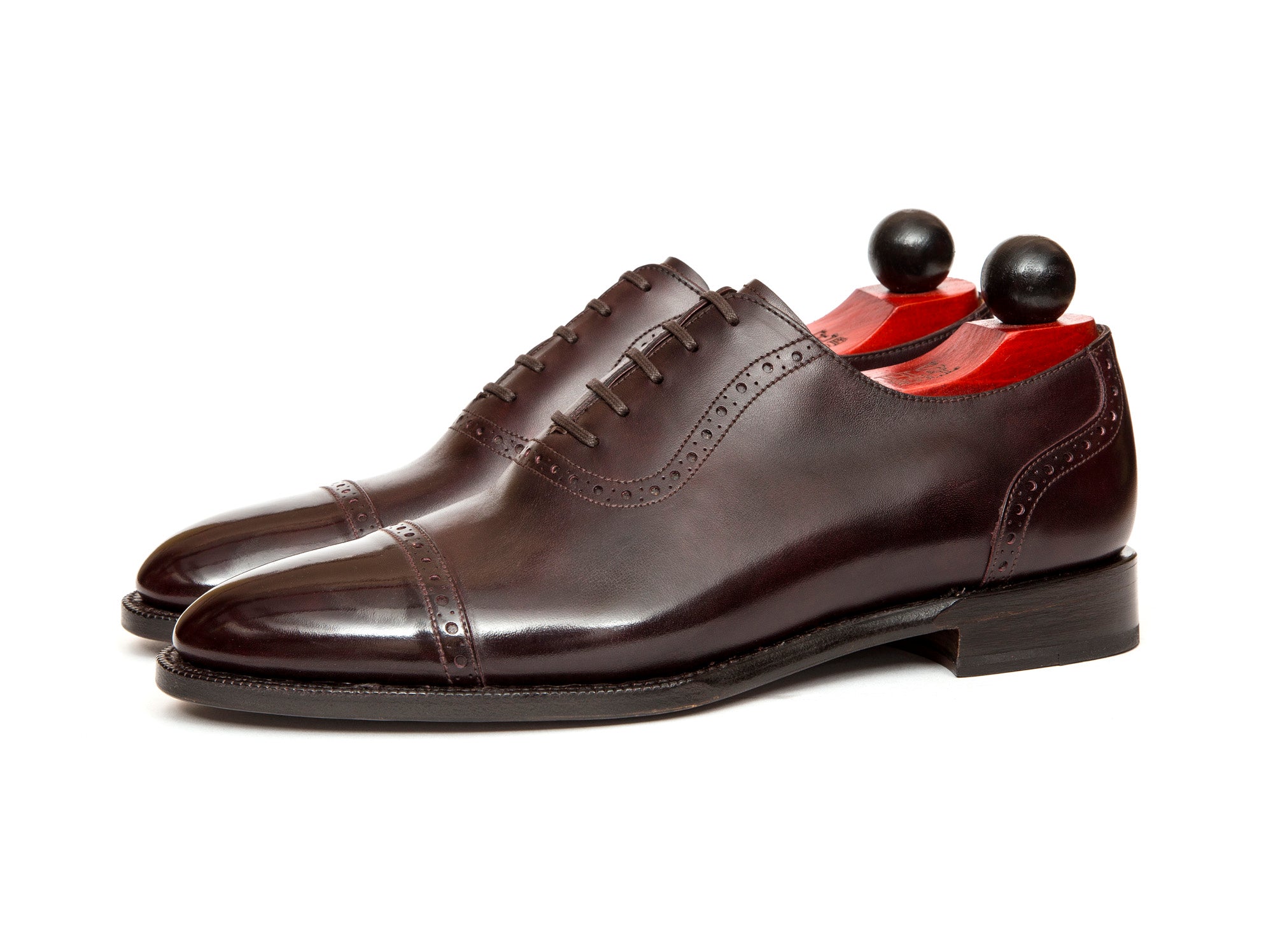 Sunnyside - MTO - Plum Museum Calf - TMG Last - Single Leather Sole-Made To Order Captoe Cap Toe Brogue Oxfords-J.FitzPatrick Footwear