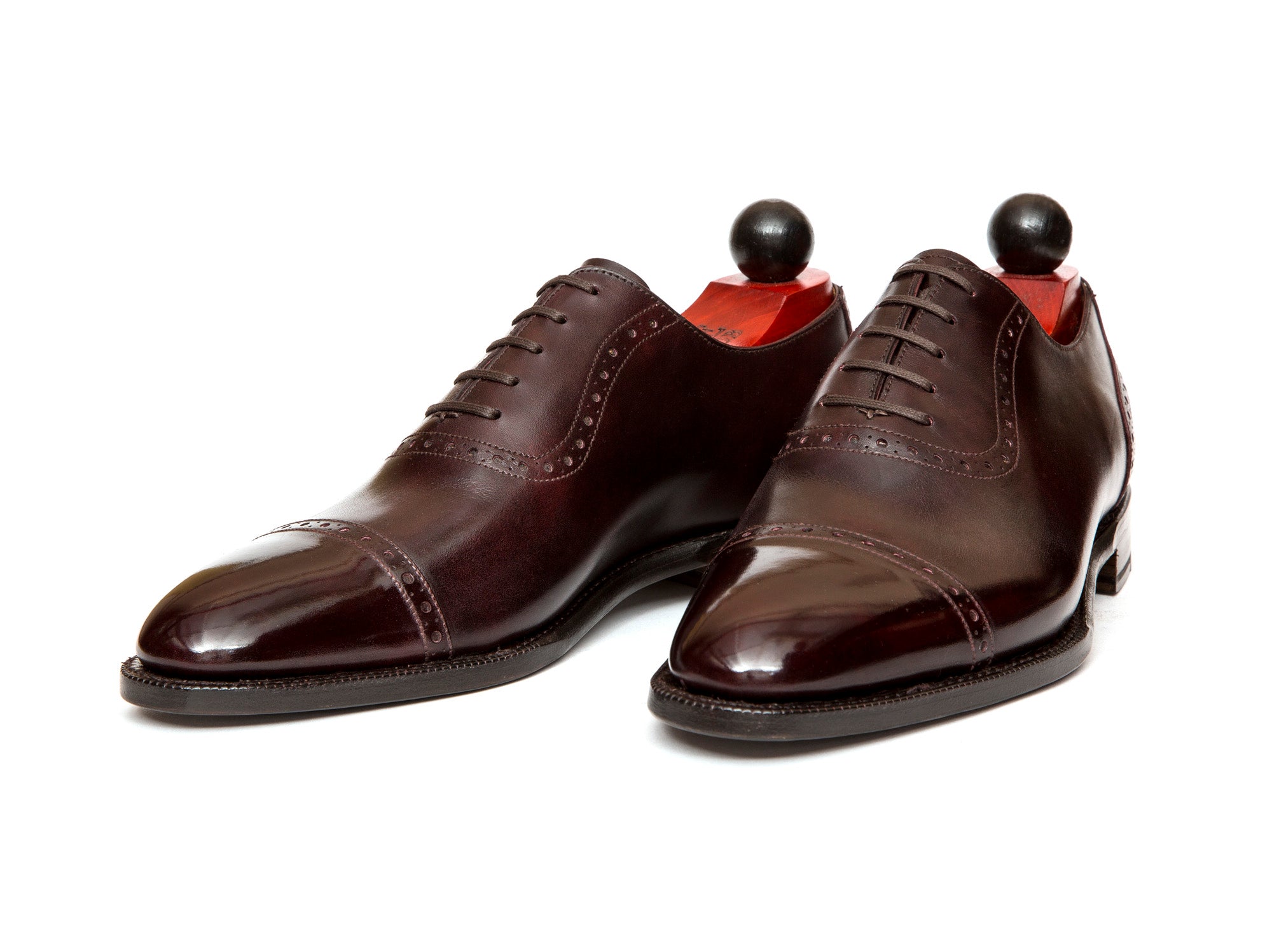 Sunnyside - MTO - Plum Museum Calf - TMG Last - Single Leather Sole-Made To Order Captoe Cap Toe Brogue Oxfords-J.FitzPatrick Footwear