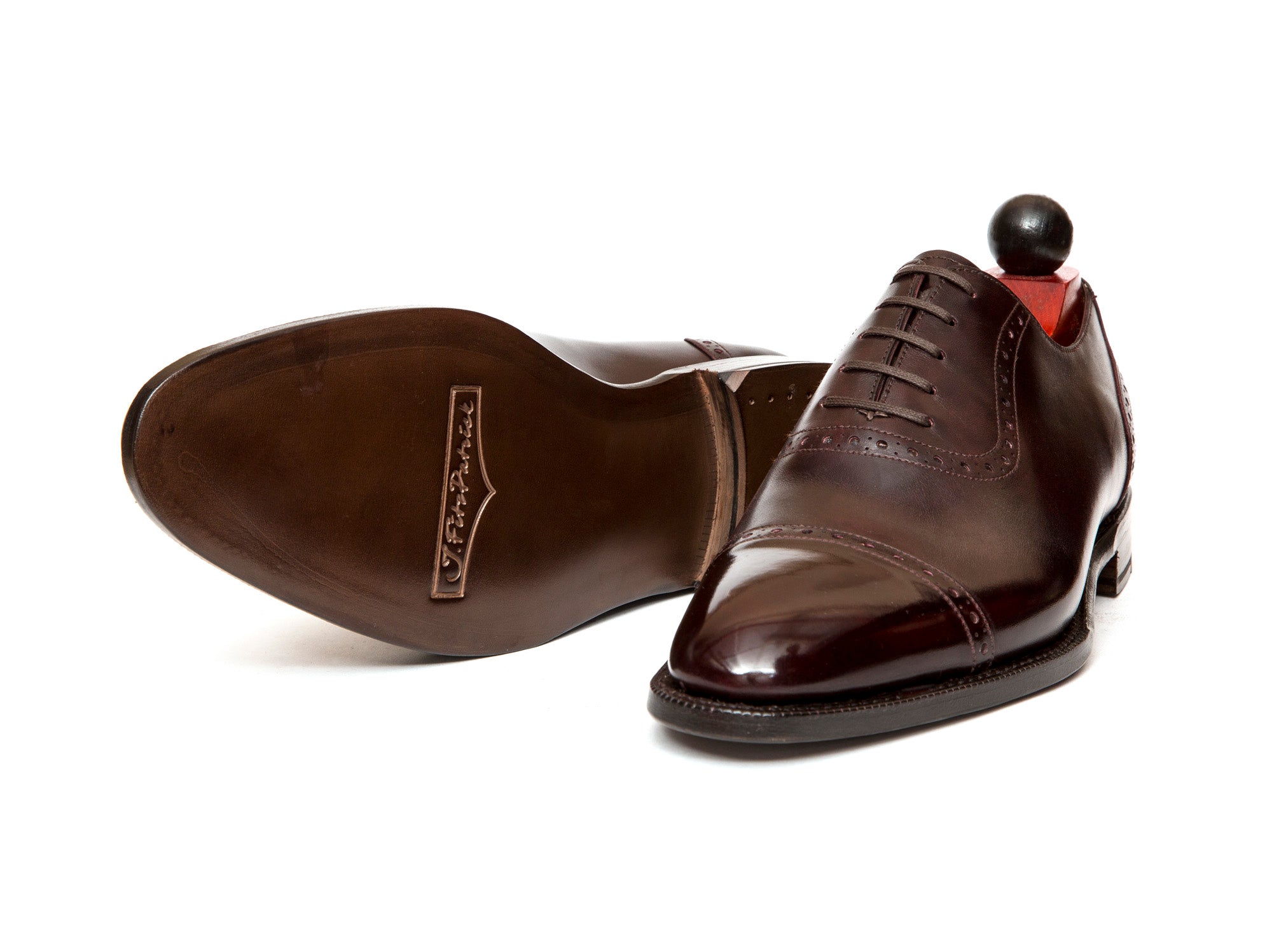 Sunnyside - MTO - Plum Museum Calf - TMG Last - Single Leather Sole-Made To Order Captoe Cap Toe Brogue Oxfords-J.FitzPatrick Footwear