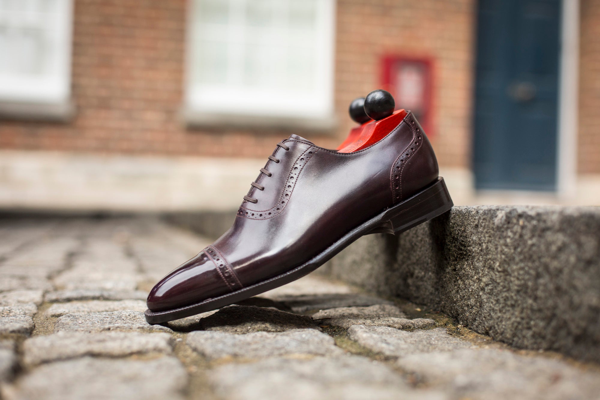 Sunnyside - MTO - Plum Museum Calf - TMG Last - Single Leather Sole-Made To Order Captoe Cap Toe Brogue Oxfords-J.FitzPatrick Footwear