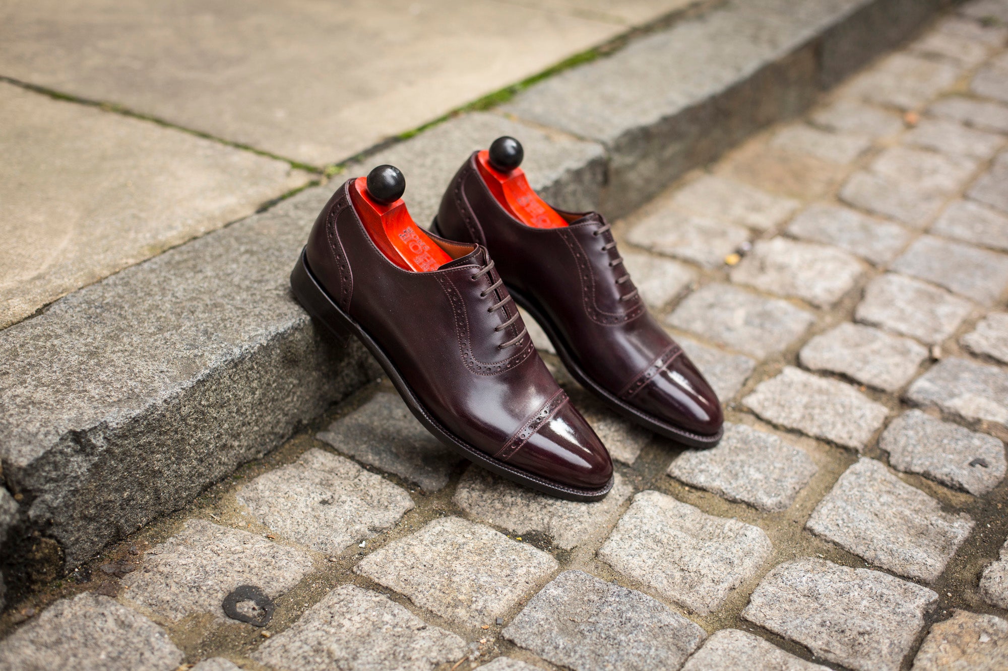 Sunnyside - MTO - Plum Museum Calf - TMG Last - Single Leather Sole-Made To Order Captoe Cap Toe Brogue Oxfords-J.FitzPatrick Footwear