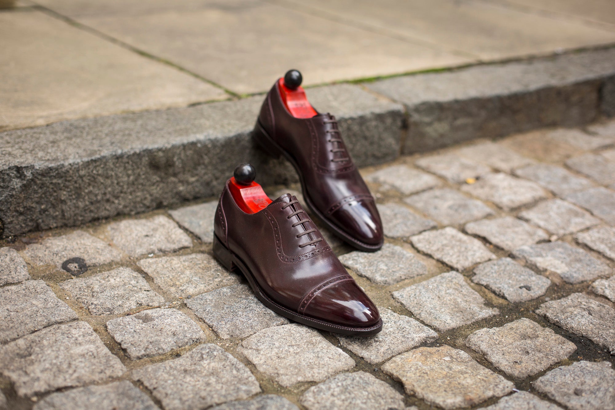 Sunnyside - MTO - Plum Museum Calf - TMG Last - Single Leather Sole-Made To Order Captoe Cap Toe Brogue Oxfords-J.FitzPatrick Footwear