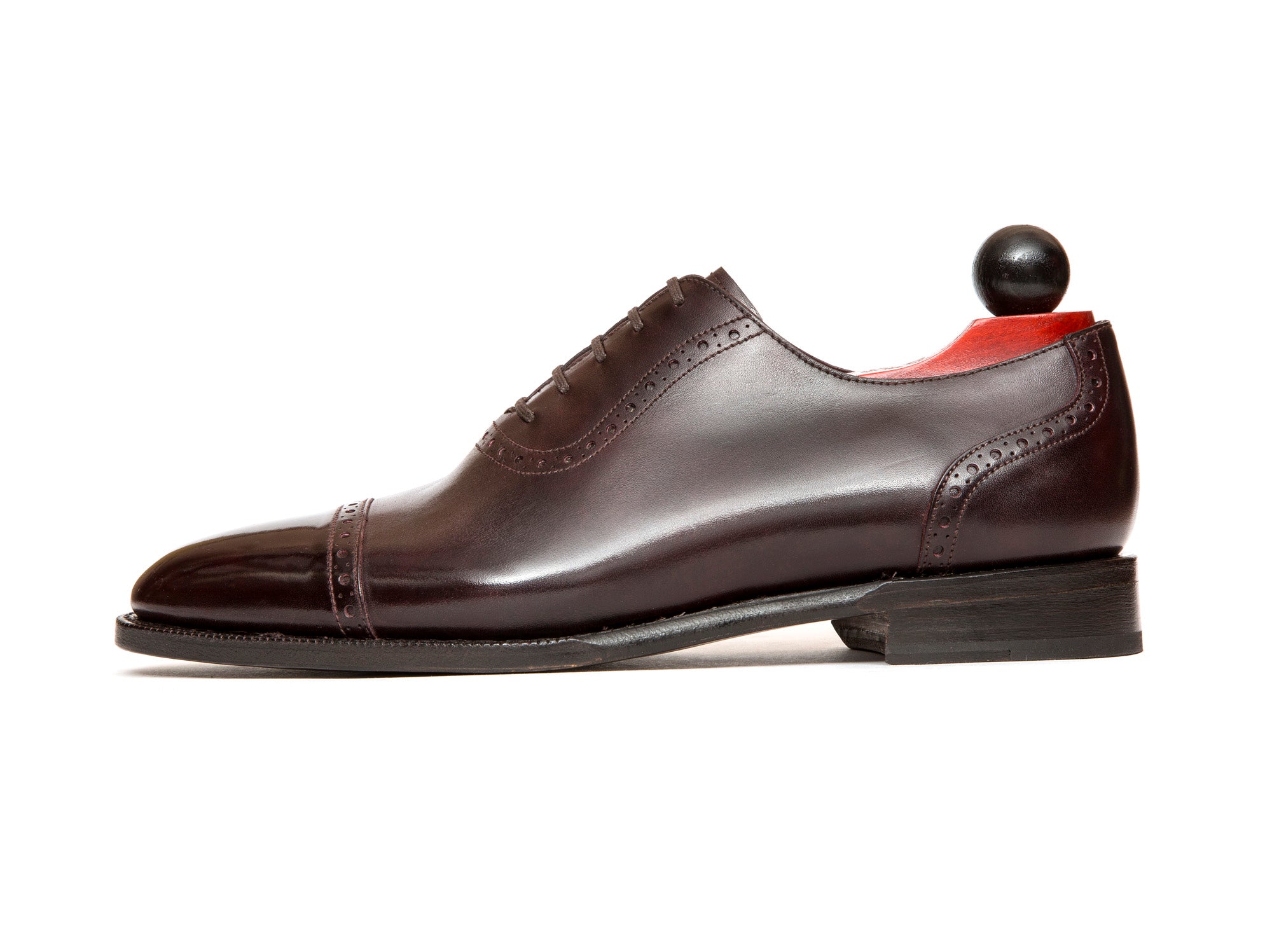 Sunnyside - MTO - Plum Museum Calf - TMG Last - Single Leather Sole-Made To Order Captoe Cap Toe Brogue Oxfords-J.FitzPatrick Footwear