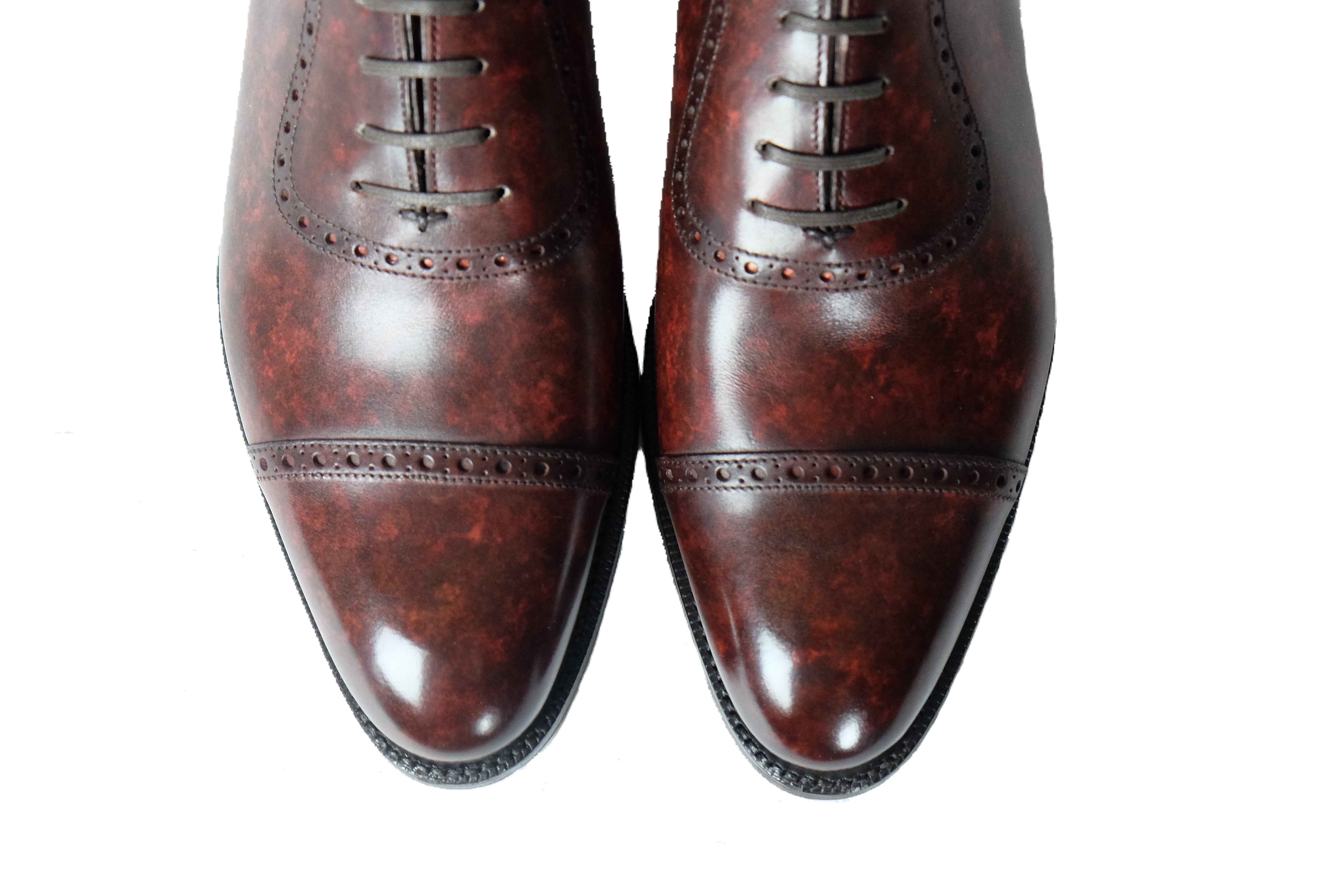 Sunnyside - MTO - Walnut Marble Patina - TMG Last - Single Leather Sole-Made To Order Captoe Cap Toe Brogue Oxfords-J.FitzPatrick Footwear
