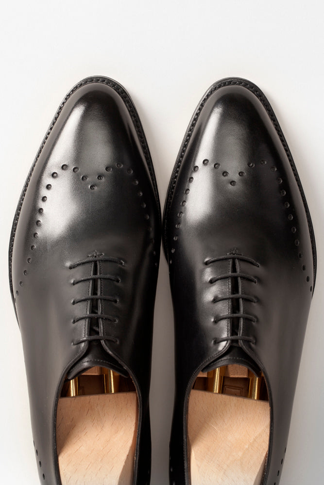 Tony - MTO - Black Calf - JKF Last - Single Leather Sole-Made To Order Wholecut Whole Cut Wingtip Oxfords-J.FitzPatrick Footwear