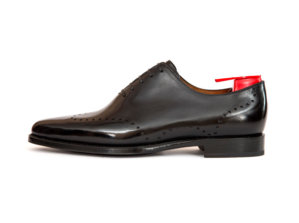 Tony - MTO - Black Calf - JKF Last - Single Leather Sole-Made To Order Wholecut Whole Cut Wingtip Oxfords-J.FitzPatrick Footwear