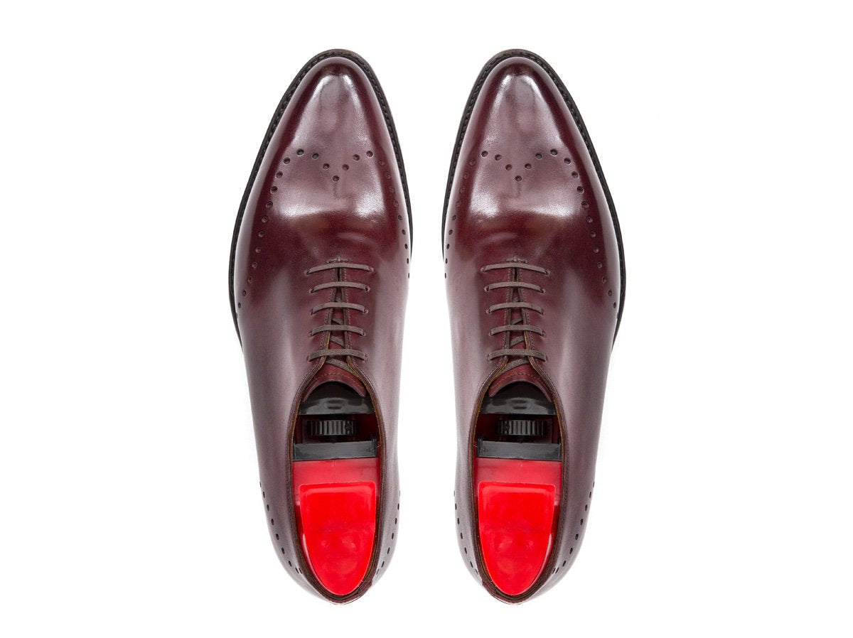 Tony - MTO - Burgundy Calf - JKF Last - Single Leather Sole-Made To Order Wholecut Whole Cut Wingtip Oxfords-J.FitzPatrick Footwear