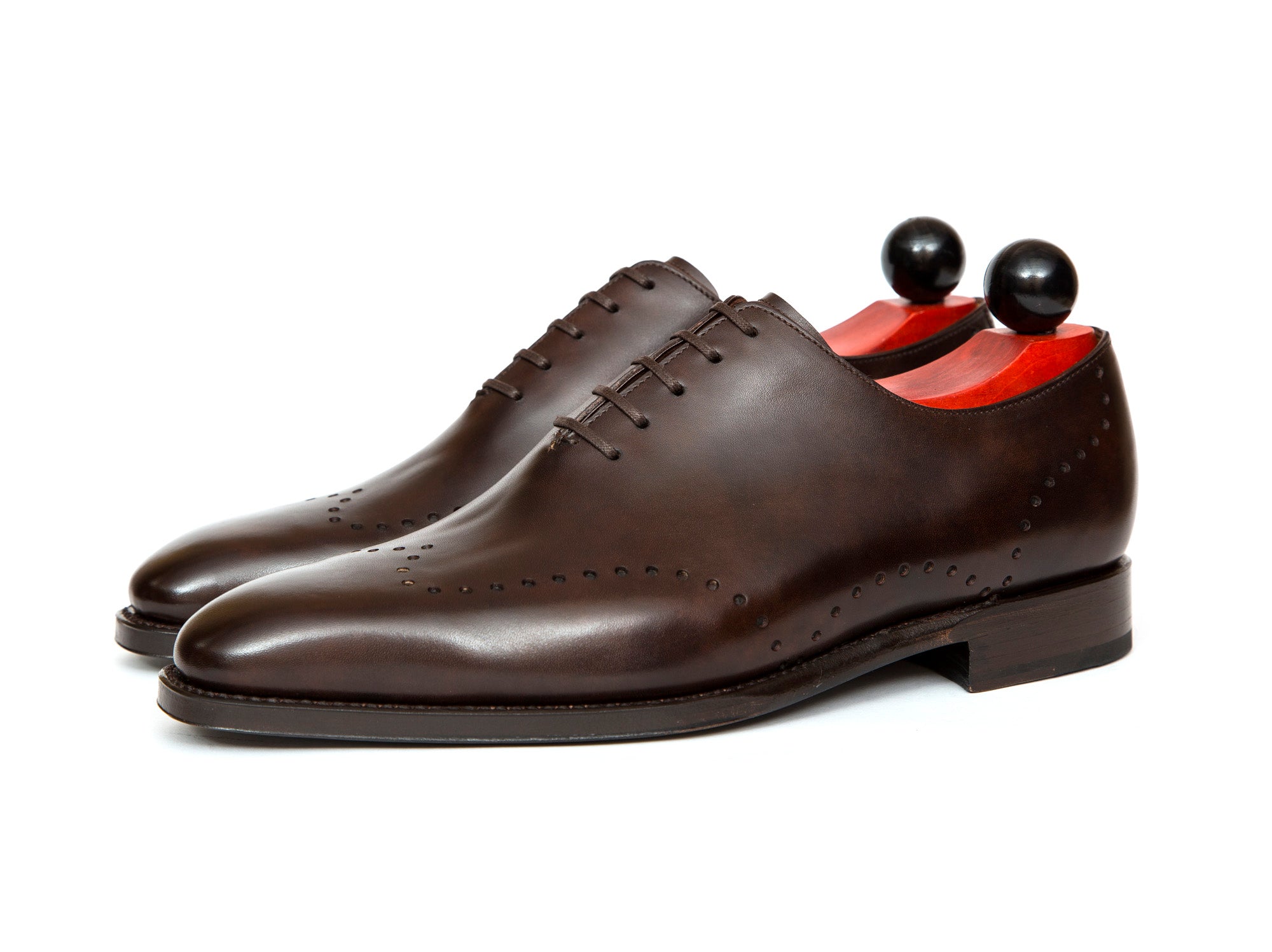 Tony - MTO - Dark Brown Museum Calf - LPB Last - Single Leather Sole-Made To Order Wholecut Whole Cut Wingtip Oxfords-J.FitzPatrick Footwear