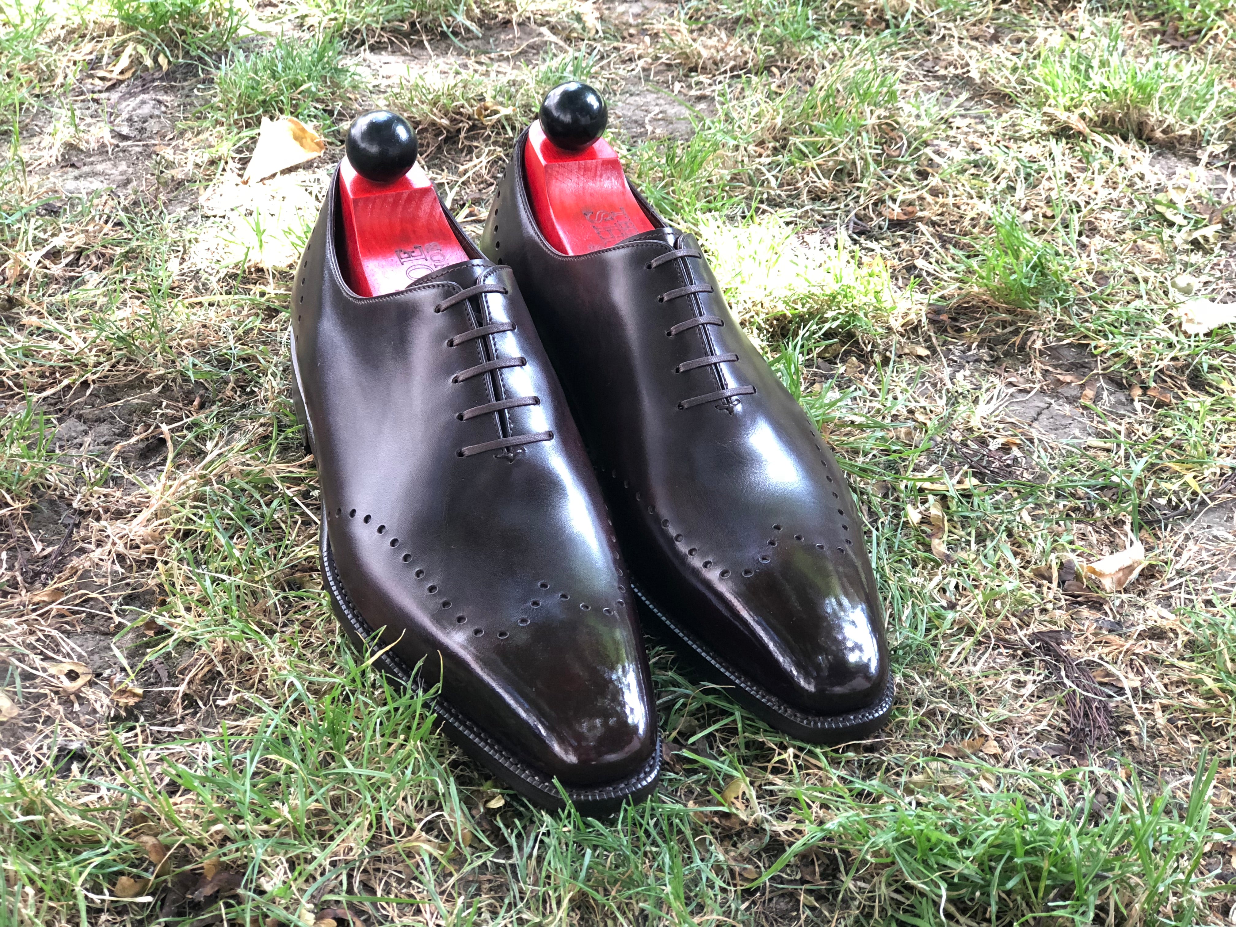 Tony - MTO - Dark Brown Museum Calf - LPB Last - Single Leather Sole-Made To Order Wholecut Whole Cut Wingtip Oxfords-J.FitzPatrick Footwear