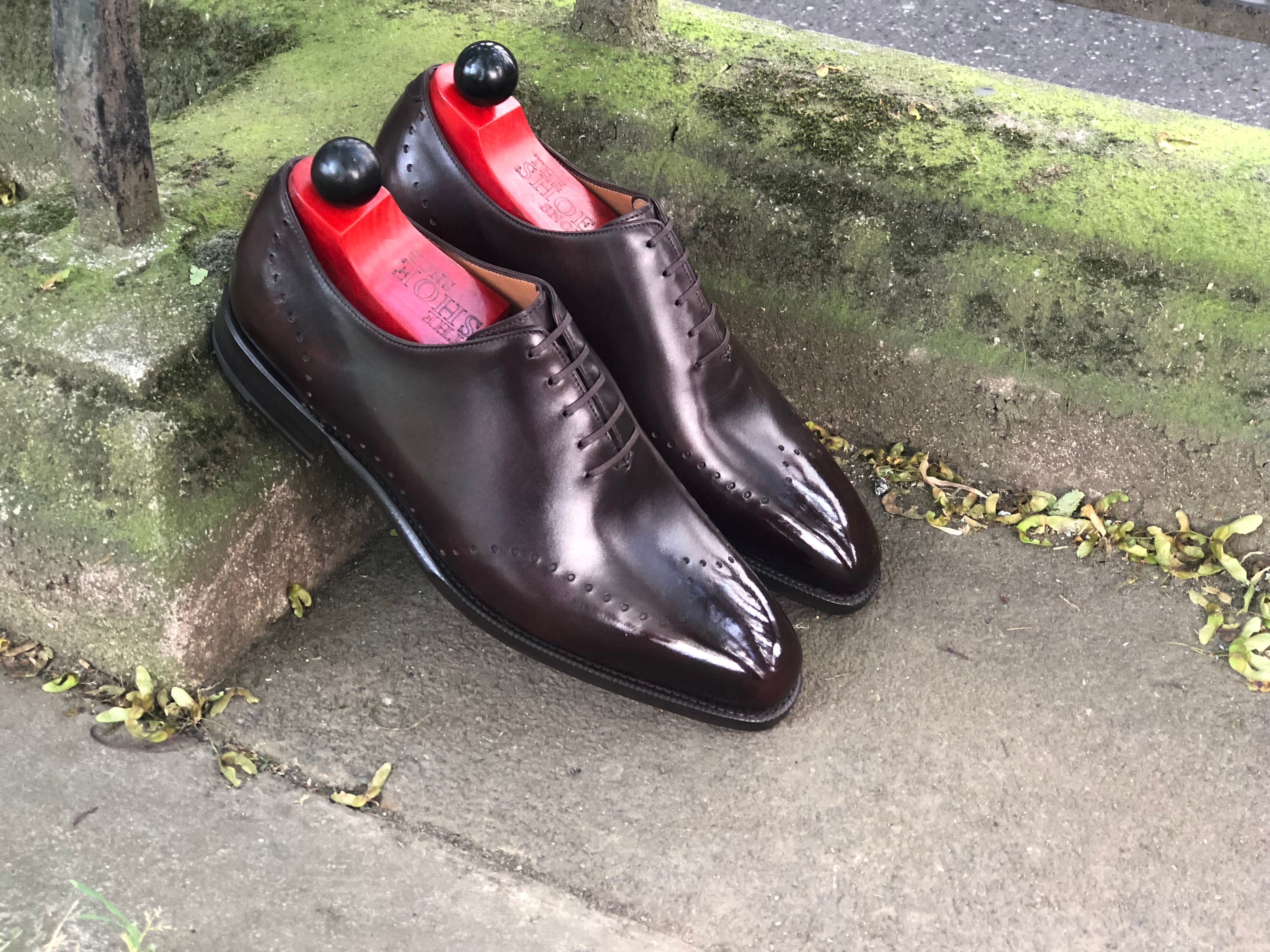 Tony - MTO - Dark Brown Museum Calf - LPB Last - Single Leather Sole-Made To Order Wholecut Whole Cut Wingtip Oxfords-J.FitzPatrick Footwear