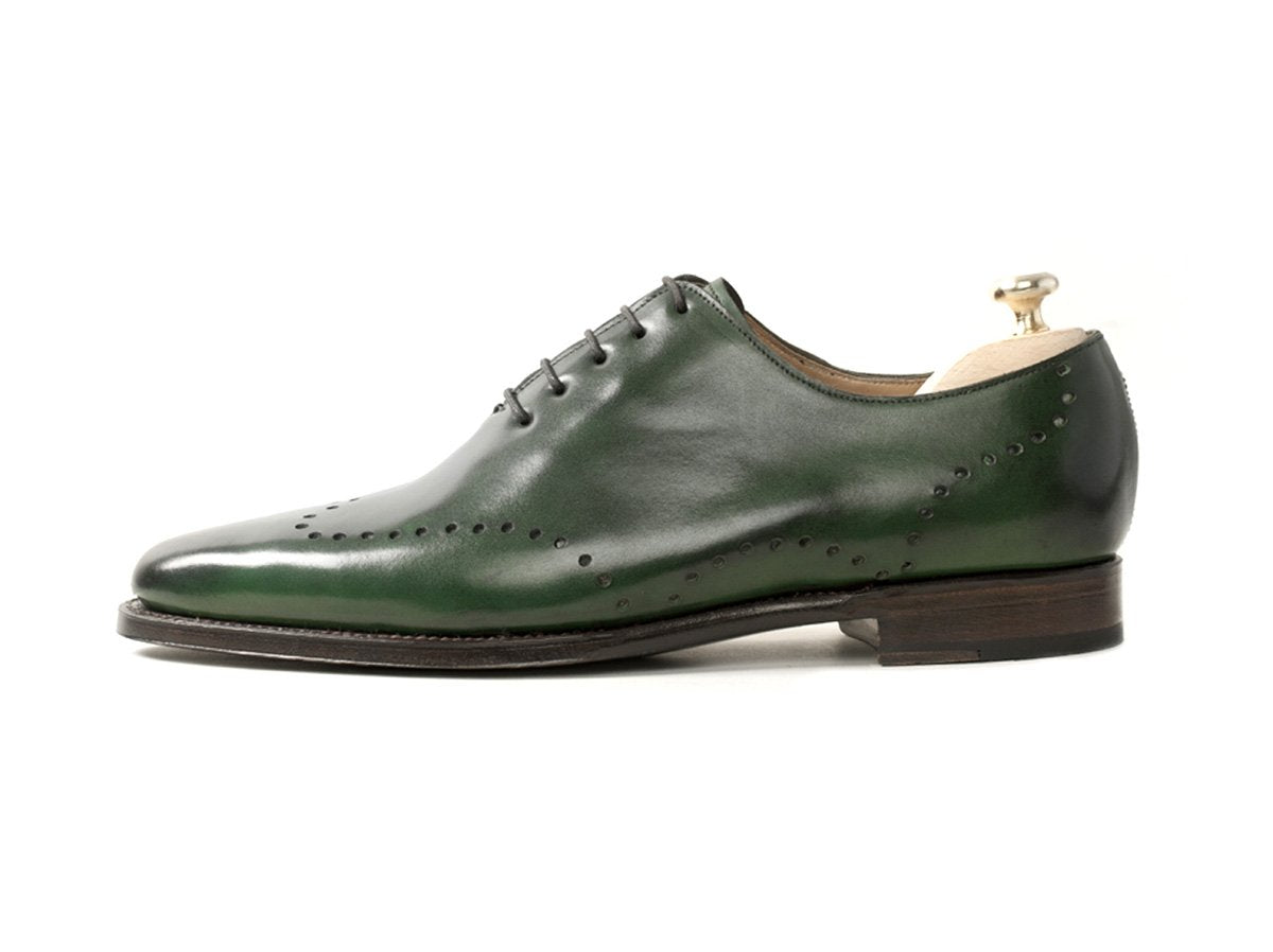 Tony - MTO - Forest Green Calf - JKF Last - Single Leather Sole-Made To Order Wholecut Whole Cut Wingtip Oxfords-J.FitzPatrick Footwear
