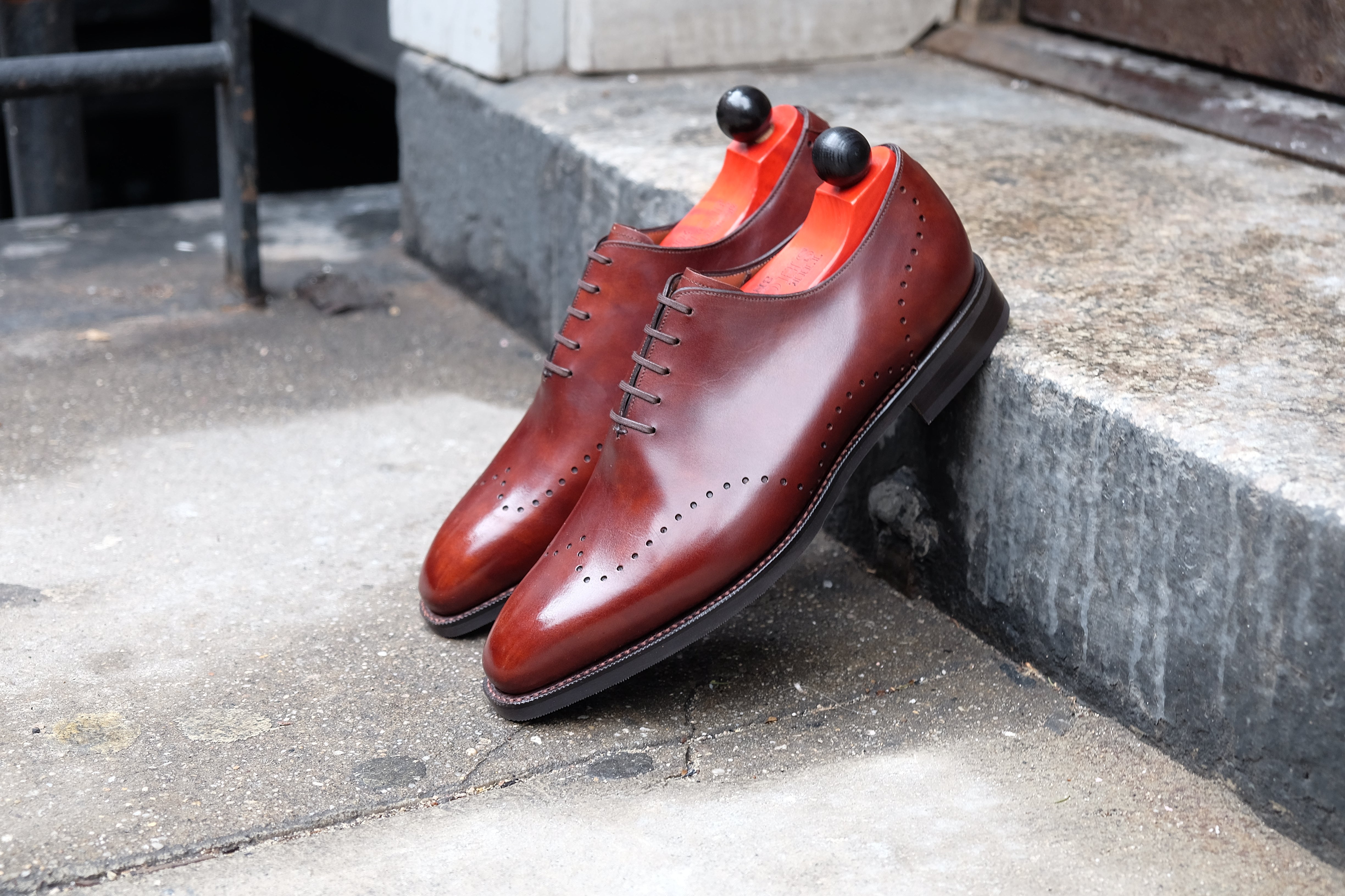 Tony - MTO - Gold Museum Calf - LPB Last - City Rubber Sole-Made To Order Wholecut Whole Cut Wingtip Oxfords-J.FitzPatrick Footwear