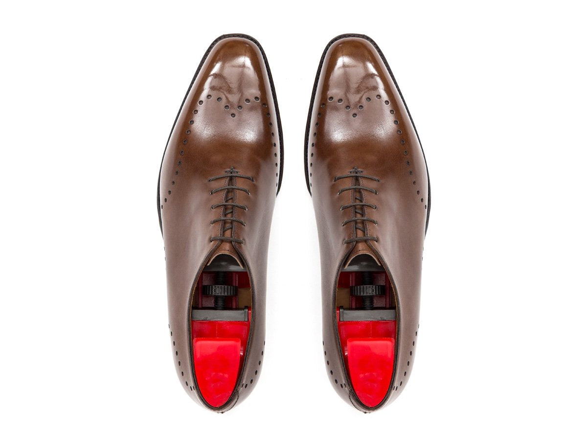 Tony - MTO - Mocha Calf - LPB Last - Single Leather Sole-Made To Order Wholecut Whole Cut Wingtip Oxfords-J.FitzPatrick Footwear