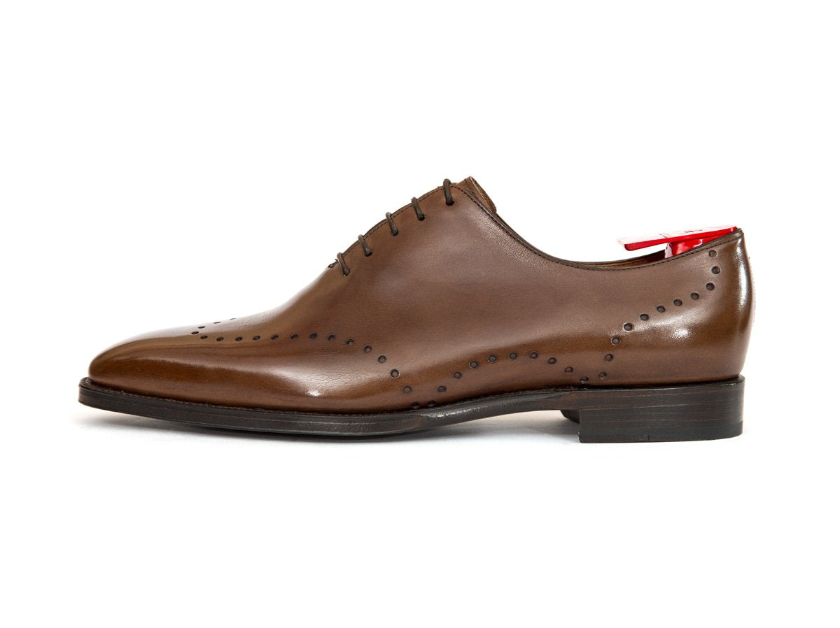 Tony - MTO - Mocha Calf - LPB Last - Single Leather Sole-Made To Order Wholecut Whole Cut Wingtip Oxfords-J.FitzPatrick Footwear